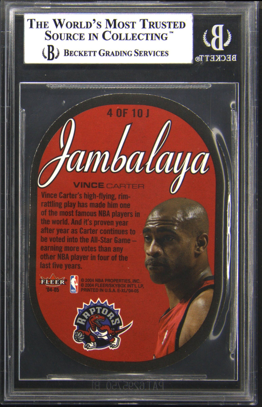 2004-05 E-XL Jambalaya Vince Carter BGS 9