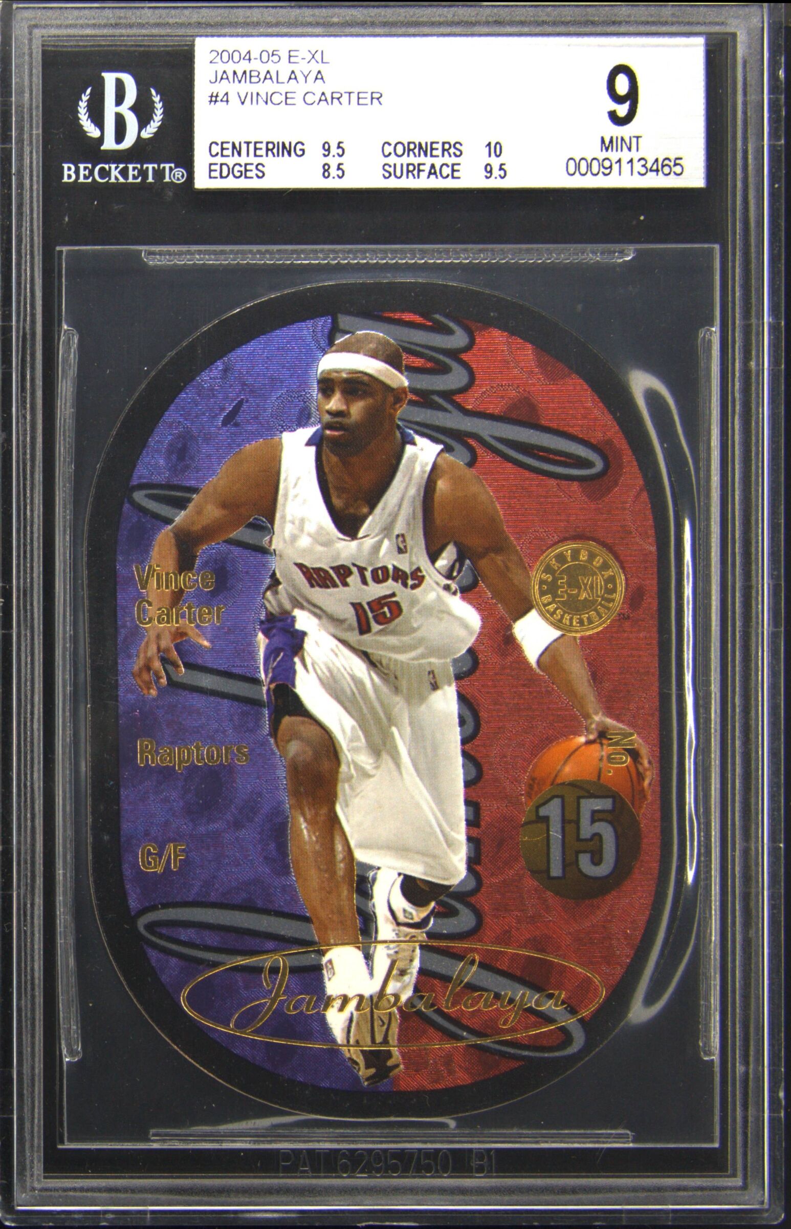 2004-05 E-XL Jambalaya Vince Carter BGS 9