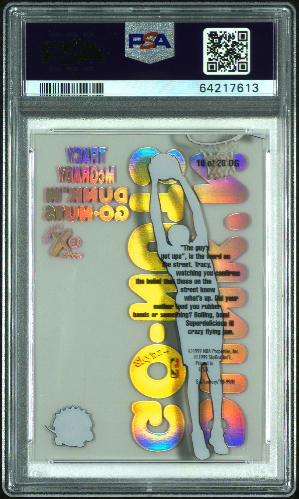 1998 Skybox E-X Century Dunk 'N Go-Nuts Tracy McGrady PSA 9