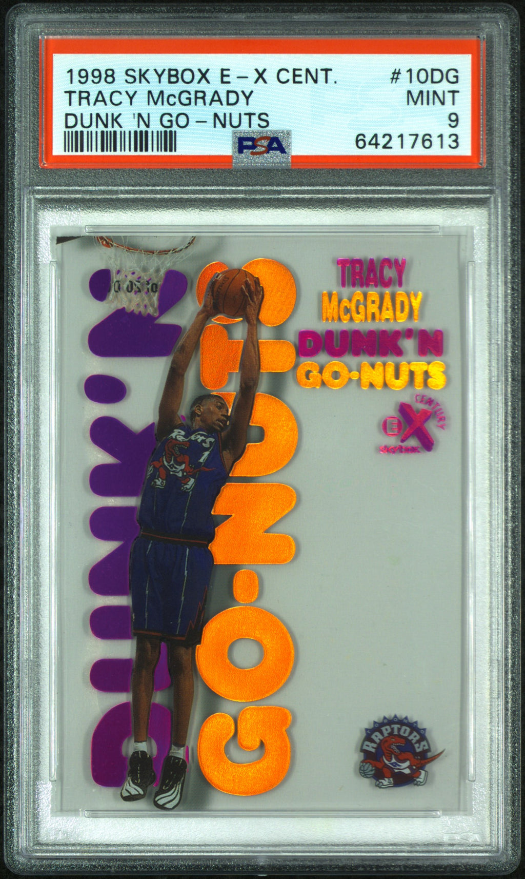 1998 Skybox E-X Century Dunk 'N Go-Nuts Tracy McGrady PSA 9