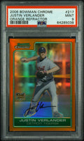 2006 Bowman Chrome Justin Verlander Orange Refractor /25 PSA 9