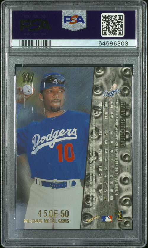 1999 Metal Universe Gary Sheffield Precious Metal Gems /50 PSA 7