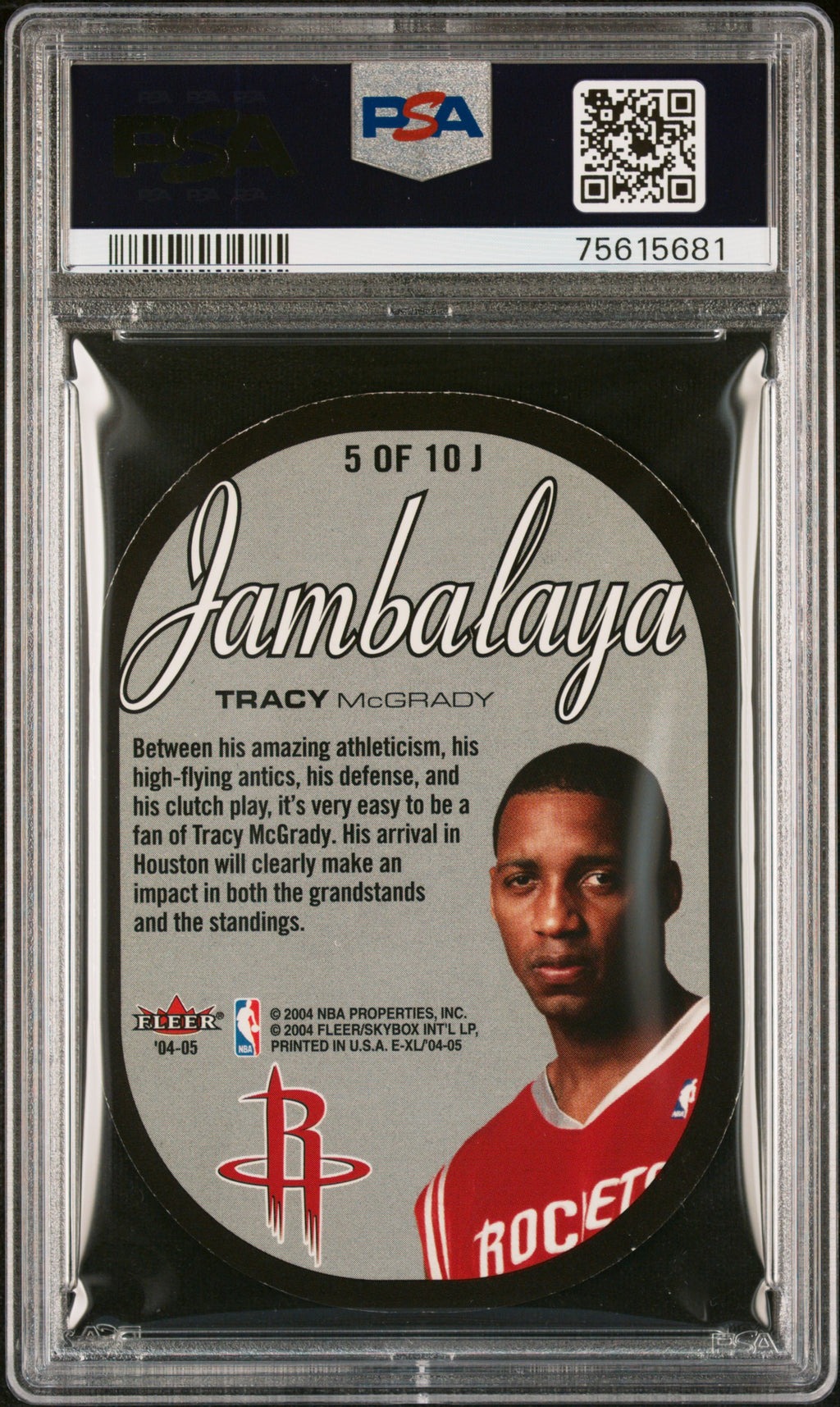 2004 Skybox E-XL Jambalaya Tracy McGrady PSA 8