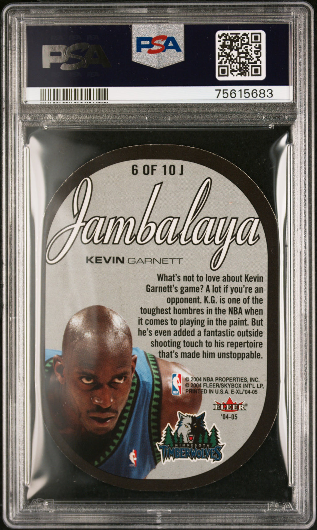 2004 Skybox E-XL Jambalaya Kevin Garnett PSA 8