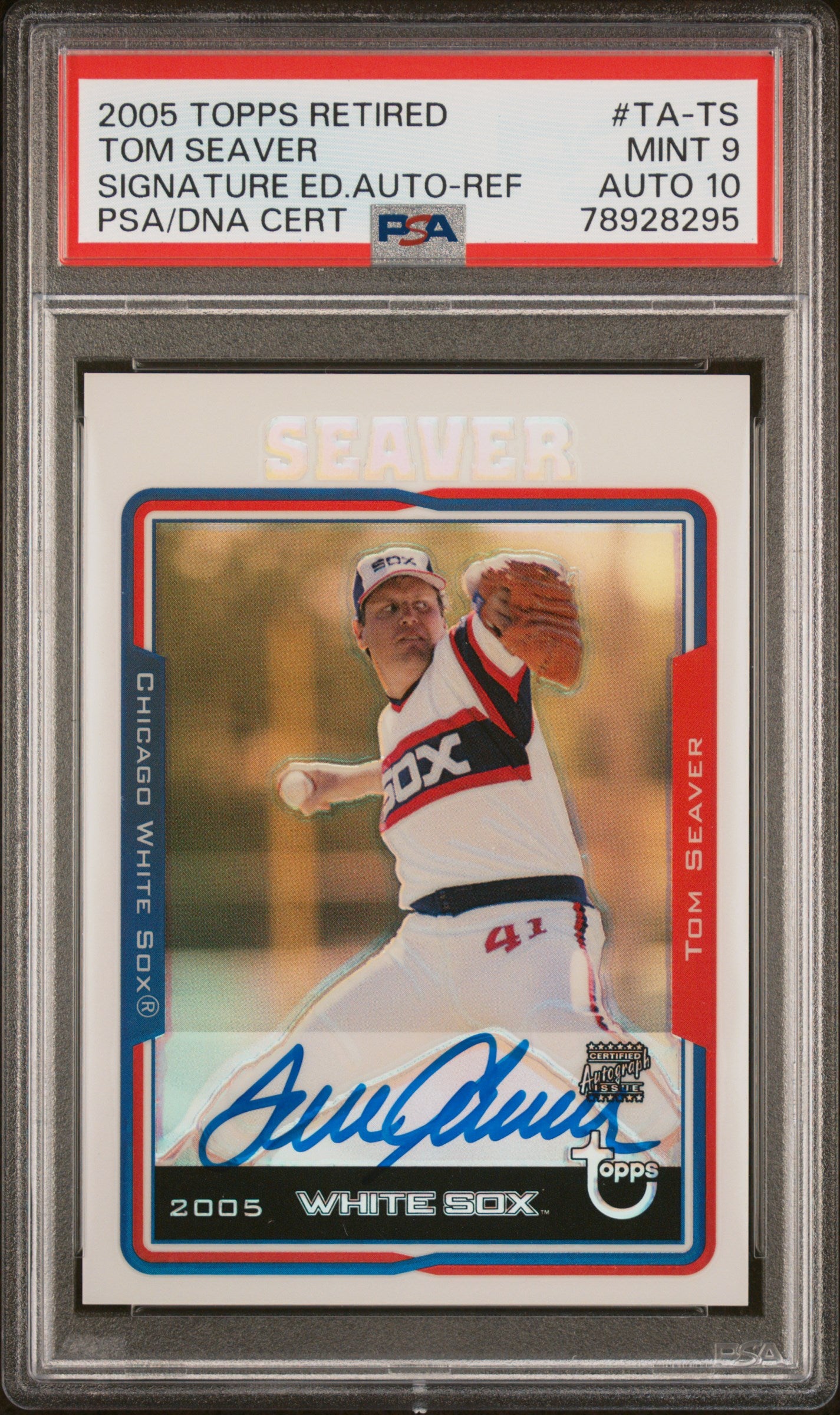 2005 Topps Retired Sigature Edition Tom Seaver Refractor Auto /25 PSA 9