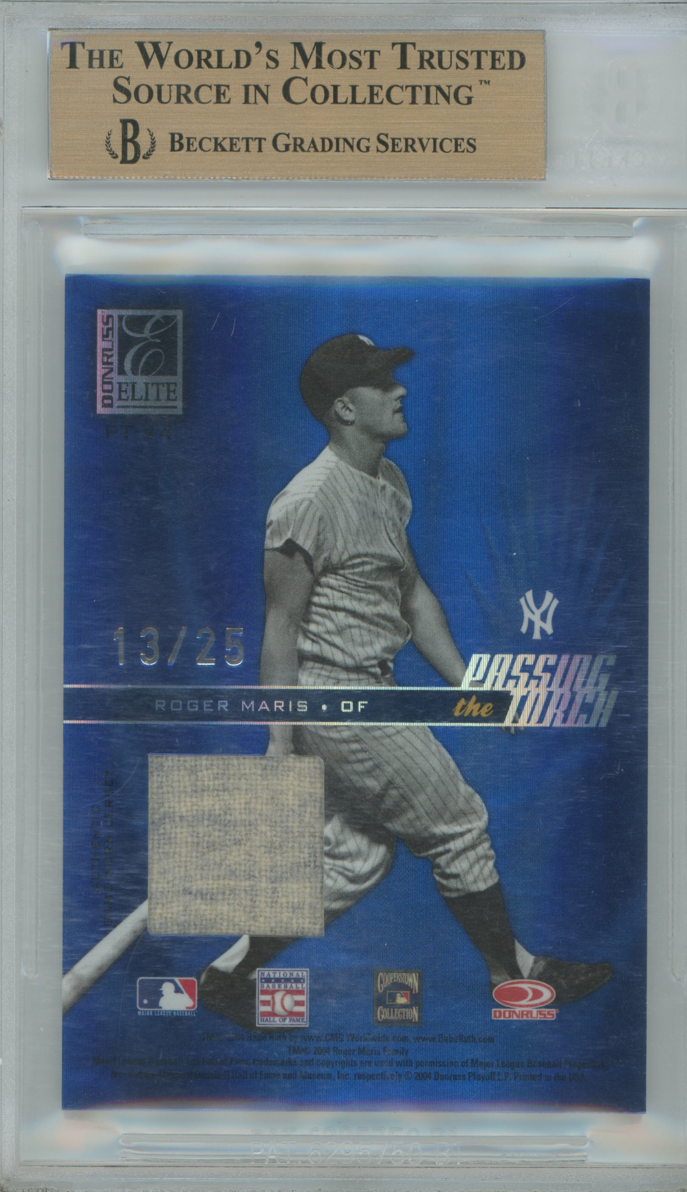 2004 Elite Passing the Torch Dual Jersey Babe Ruth Roger Maris BGS 9.5