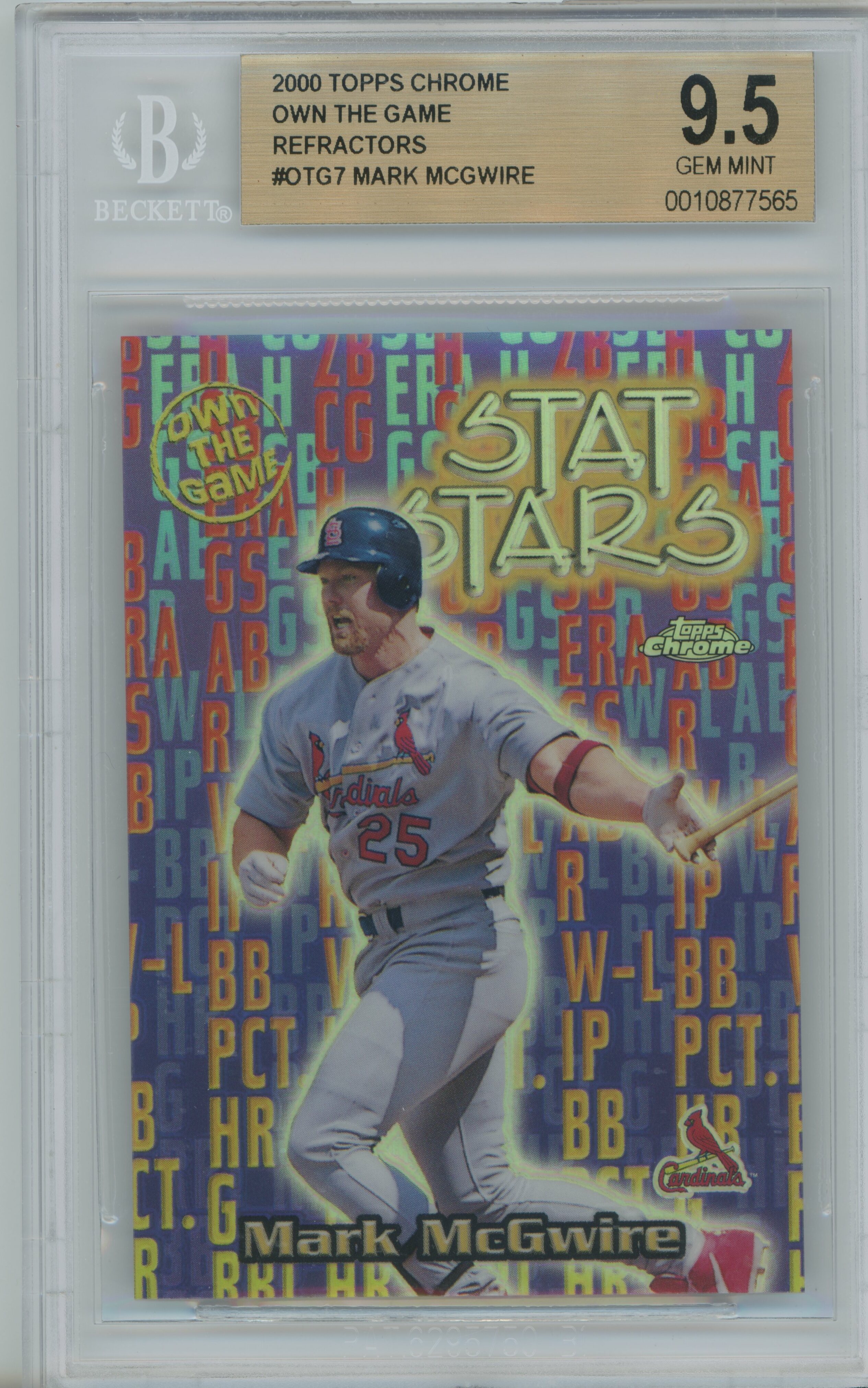 2000 Topps Chrome Own the Game Refractor Mark McGwire BGS 9.5