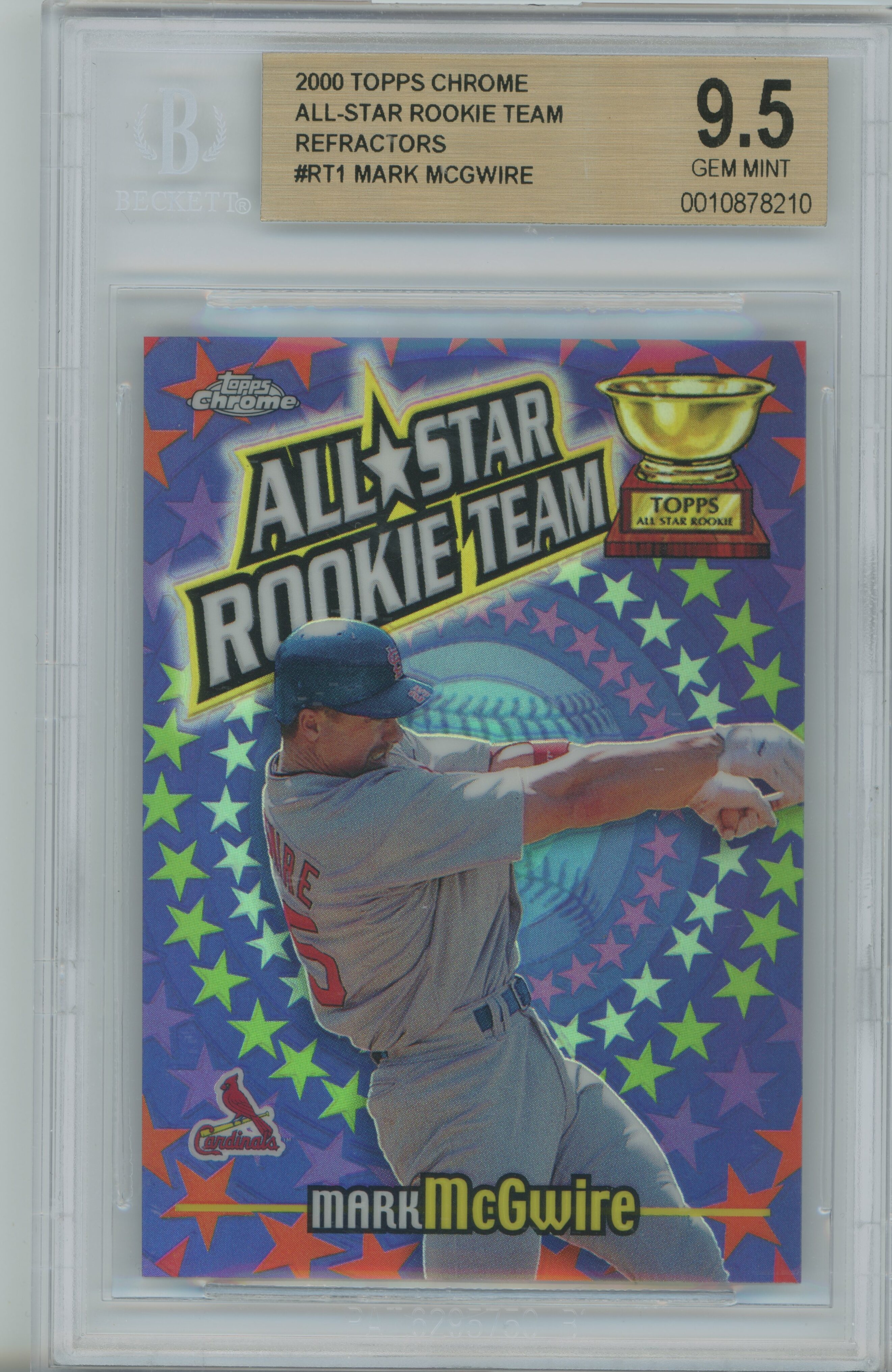 2000 Topps Chrome All-Star Rookie Team Refractor Mark McGwire BGS 9.5