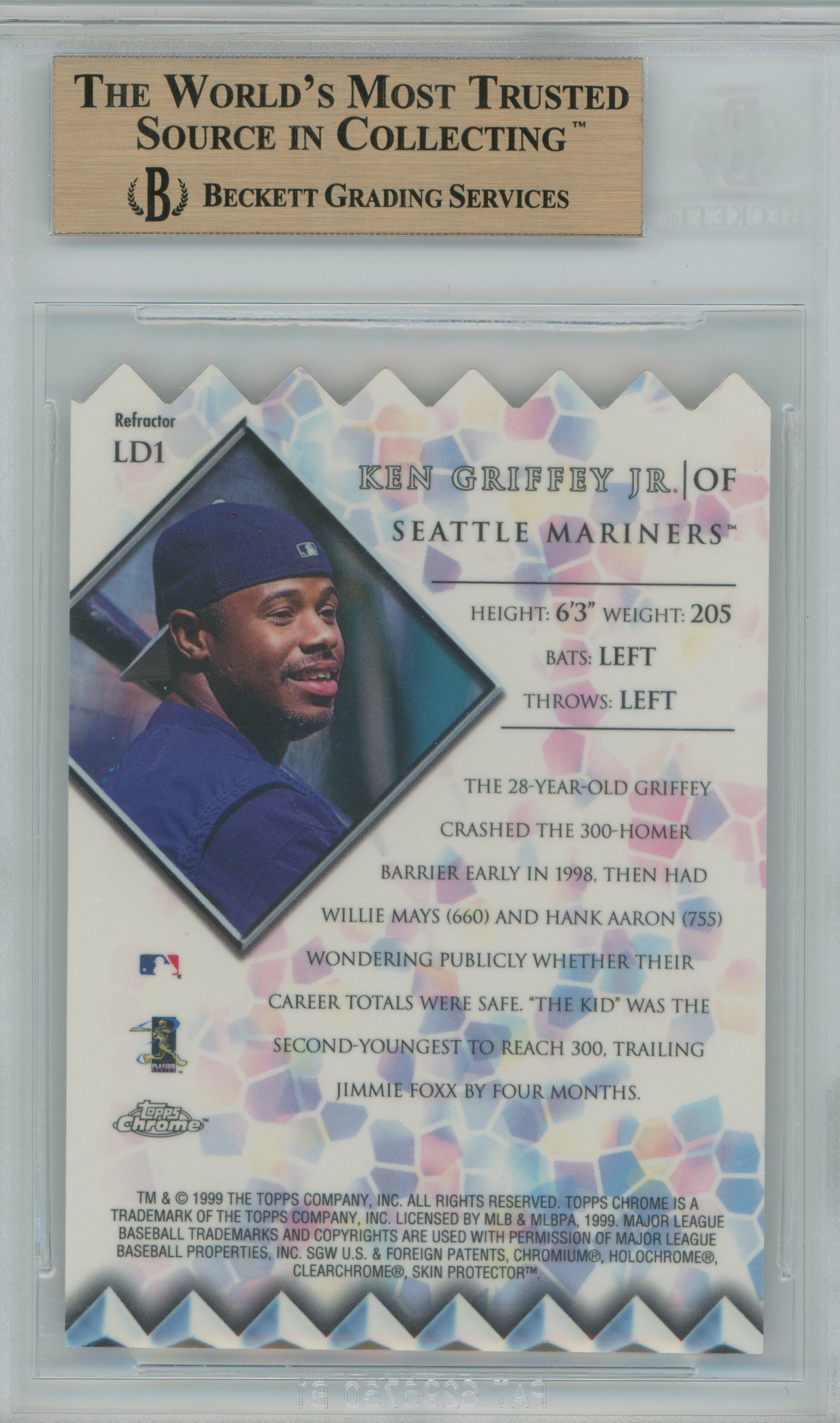 1999 Topps Chrome Lords of the Diamond Refractor Ken Griffey Jr. BGS 9.5