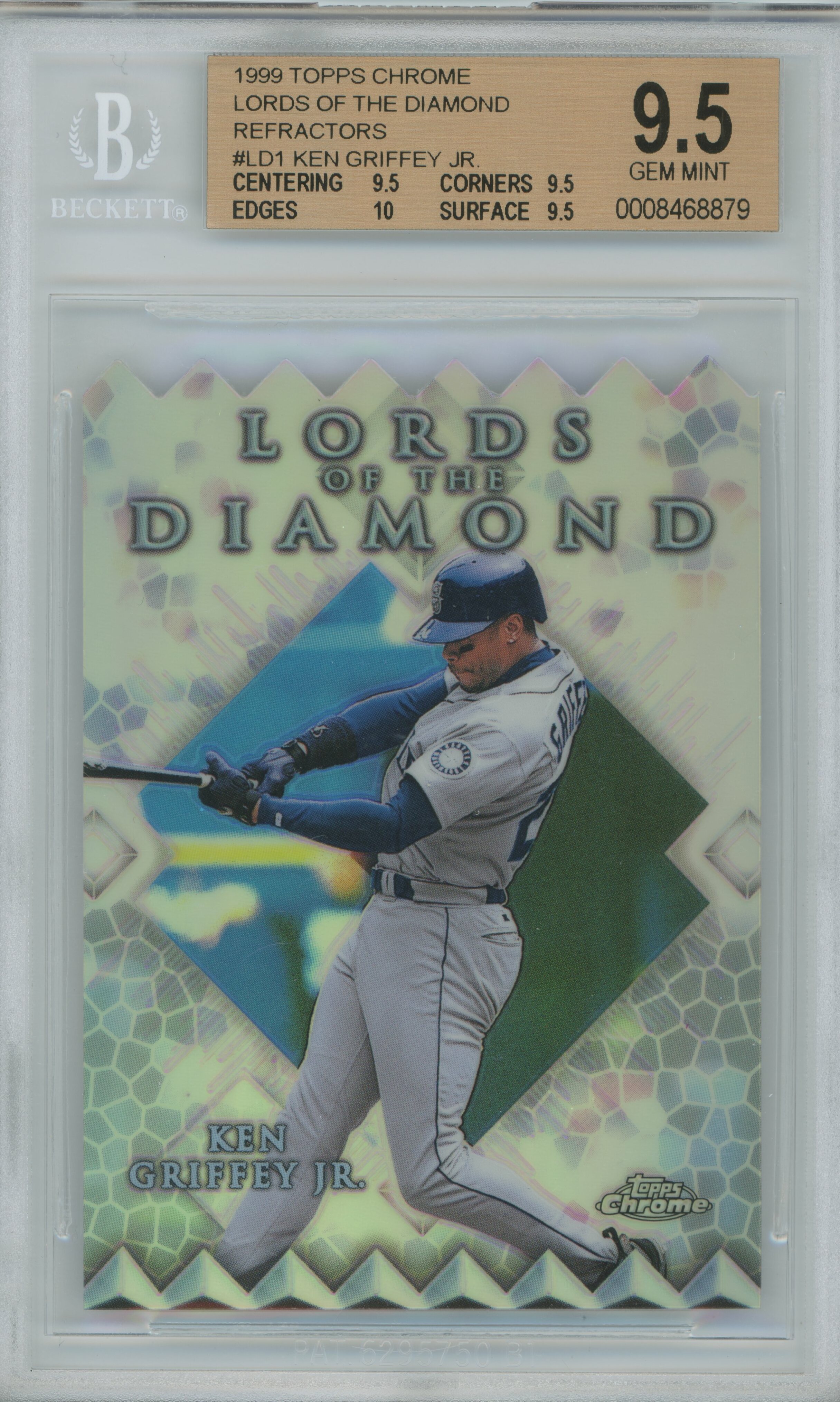 1999 Topps Chrome Lords of the Diamond Refractor Ken Griffey Jr. BGS 9.5