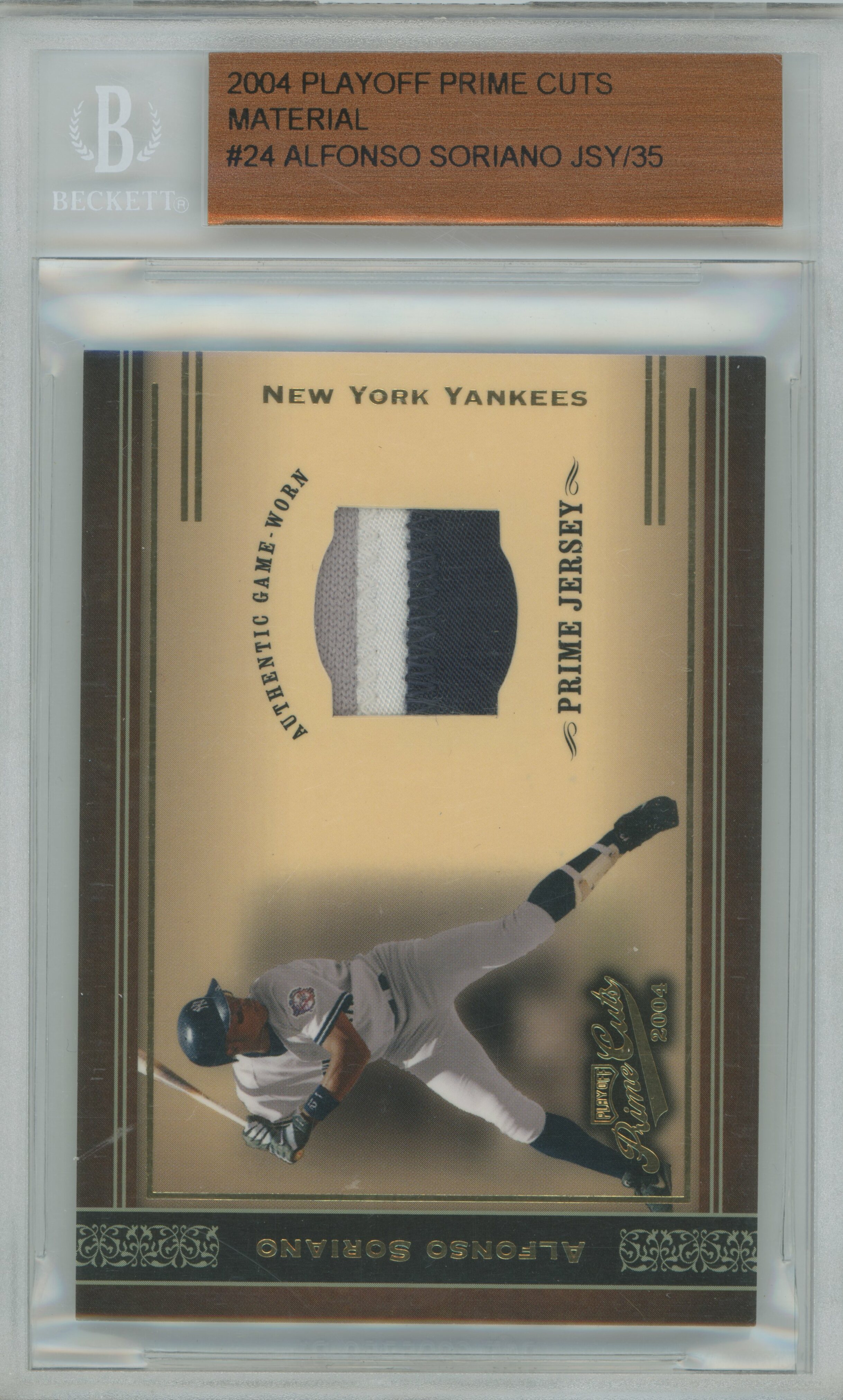 2004 Prime Cuts Material Prime Jersey Alfonso Soriano BGS