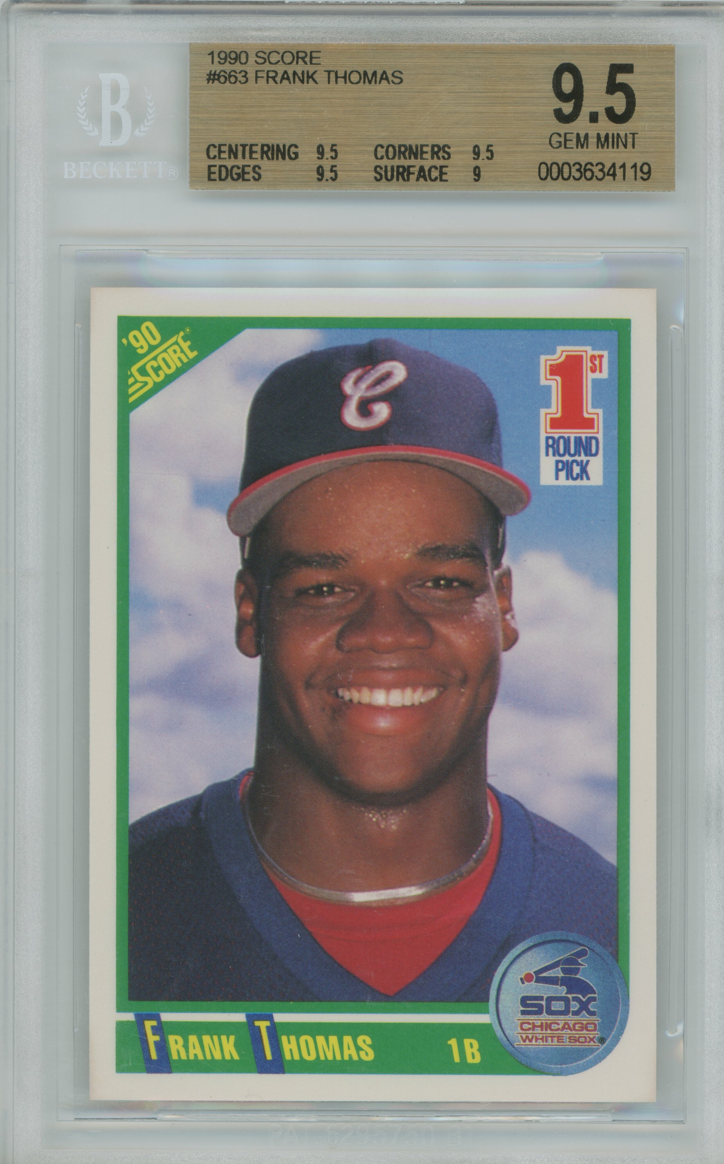 1990 Score Frank Thomas BGS 9.5