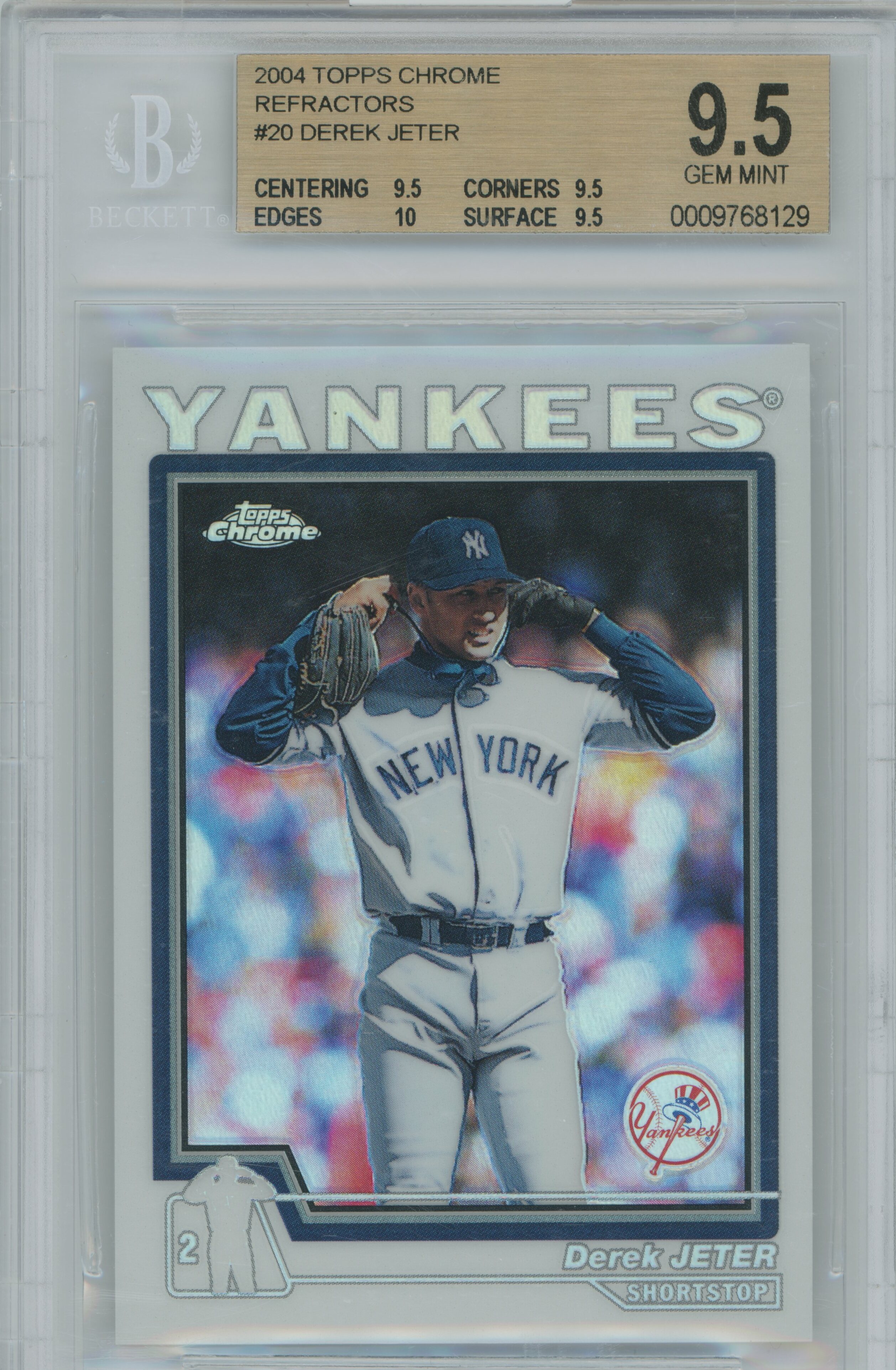 2004 Topps Chrome Refractor Derek Jeter BGS 9.5