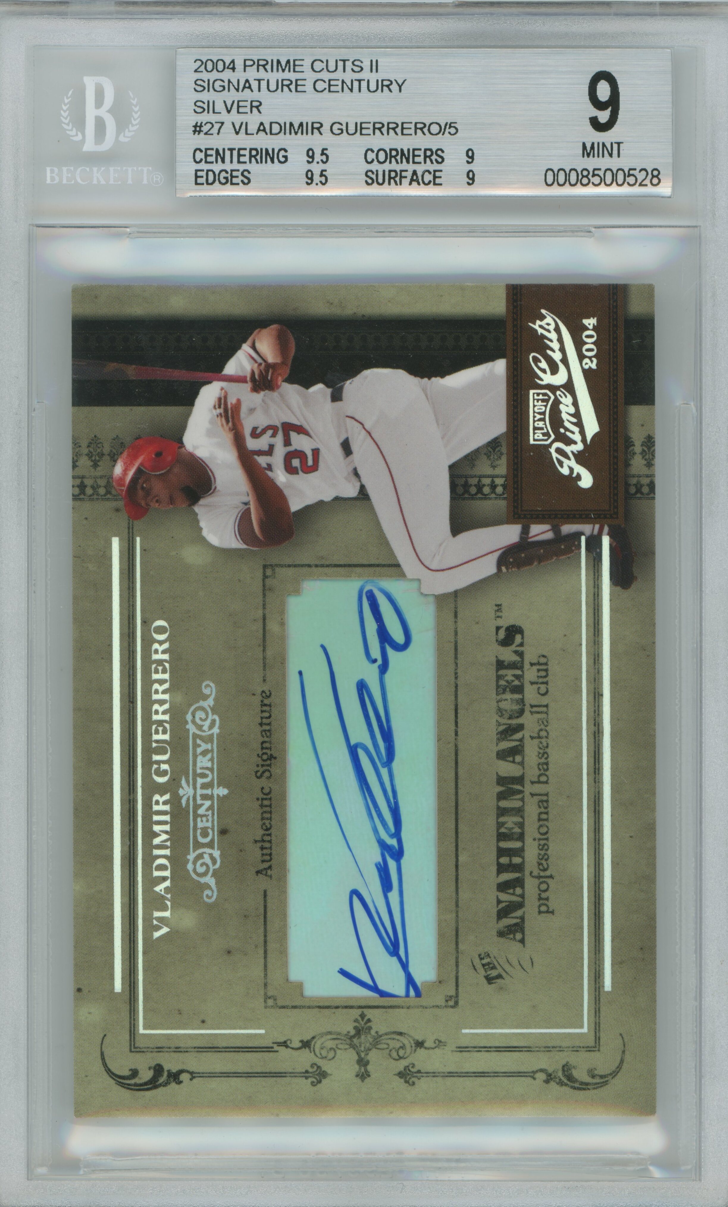 2004 Prime Cuts II Signature Century Silver Vladimir Guerrero BGS 9