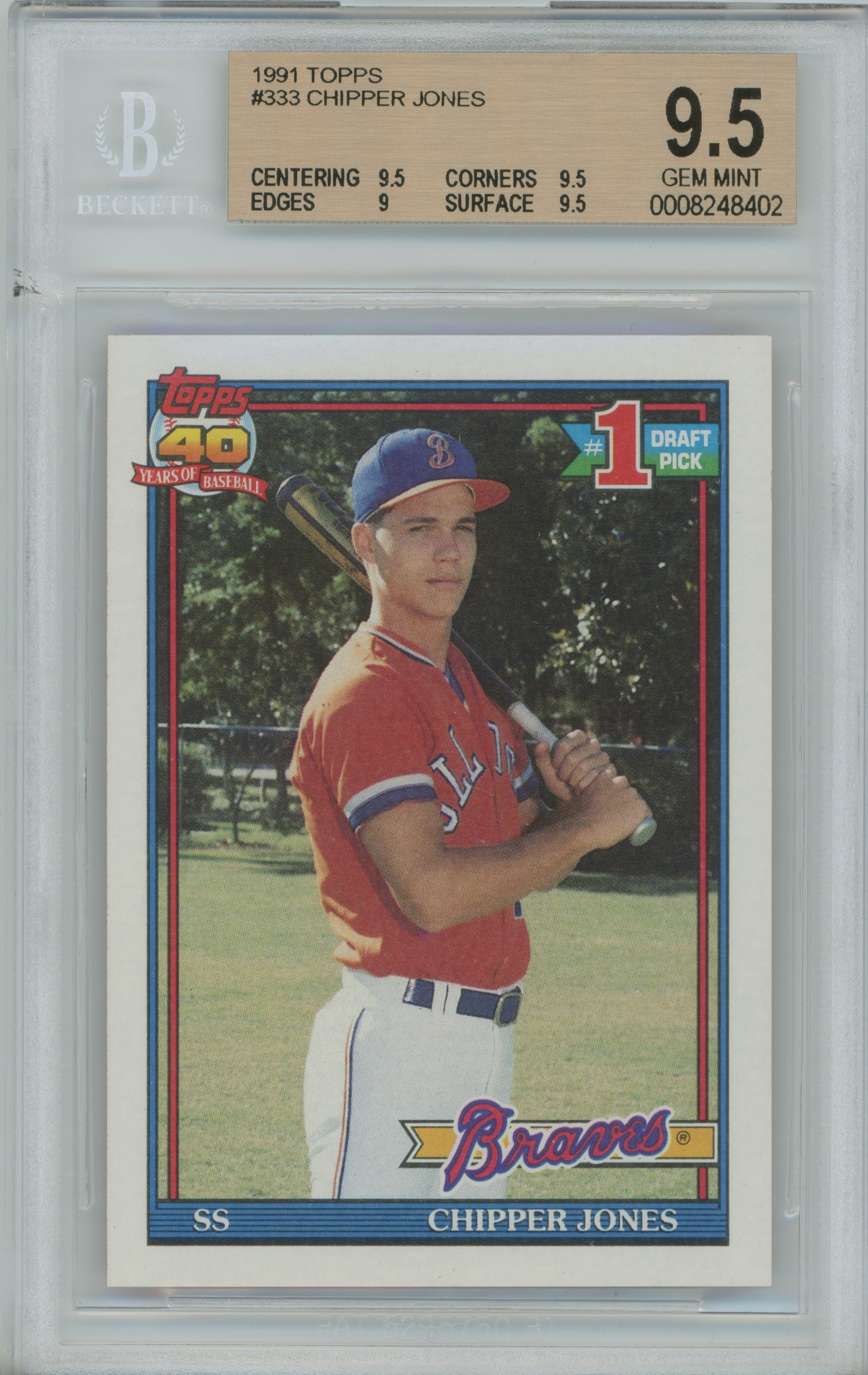 1991 Topps Chipper Jones BGS 9.5