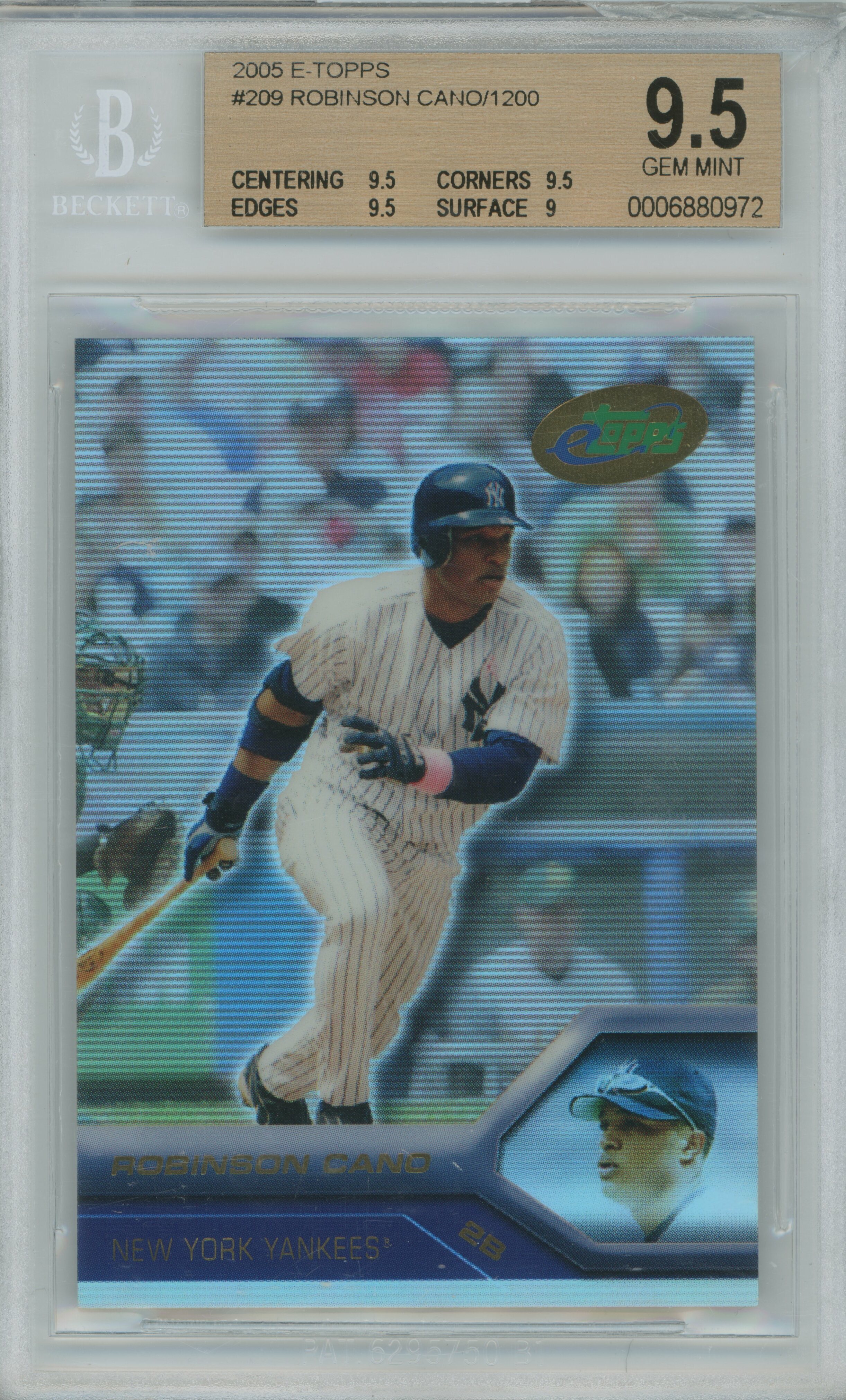 2005 E-Topps Robinson Cano BGS 9.5