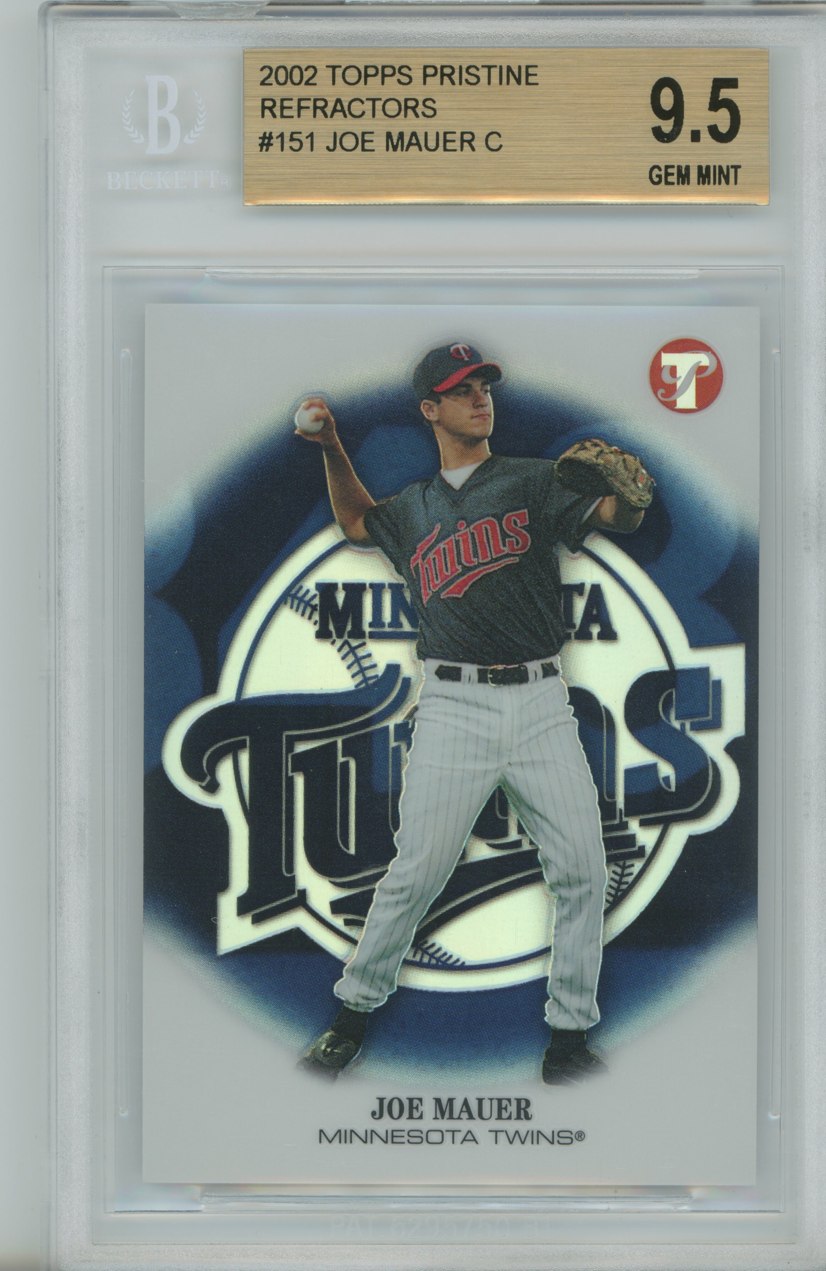 2002 Pristine Refractor RC Joe Mauer BGS 9.5