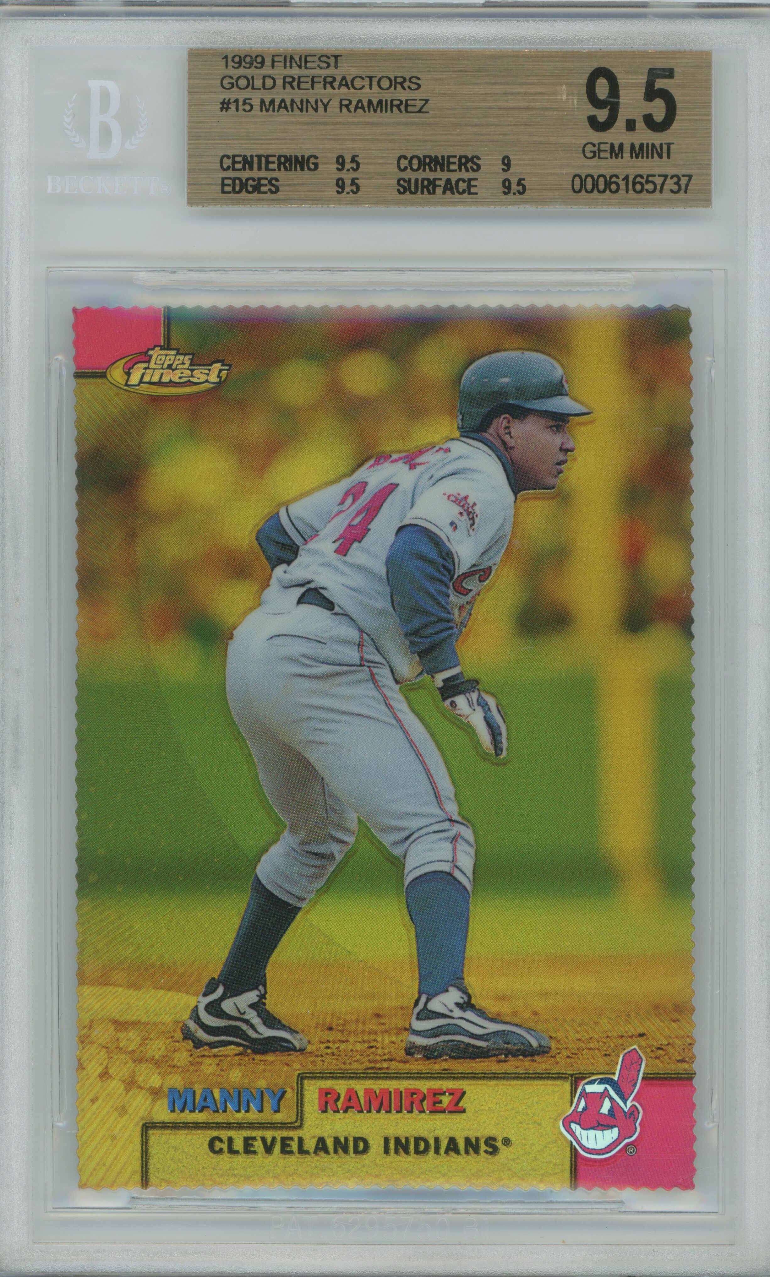 1999 Finest Gold Refractor Manny Ramirez BGS 9.5