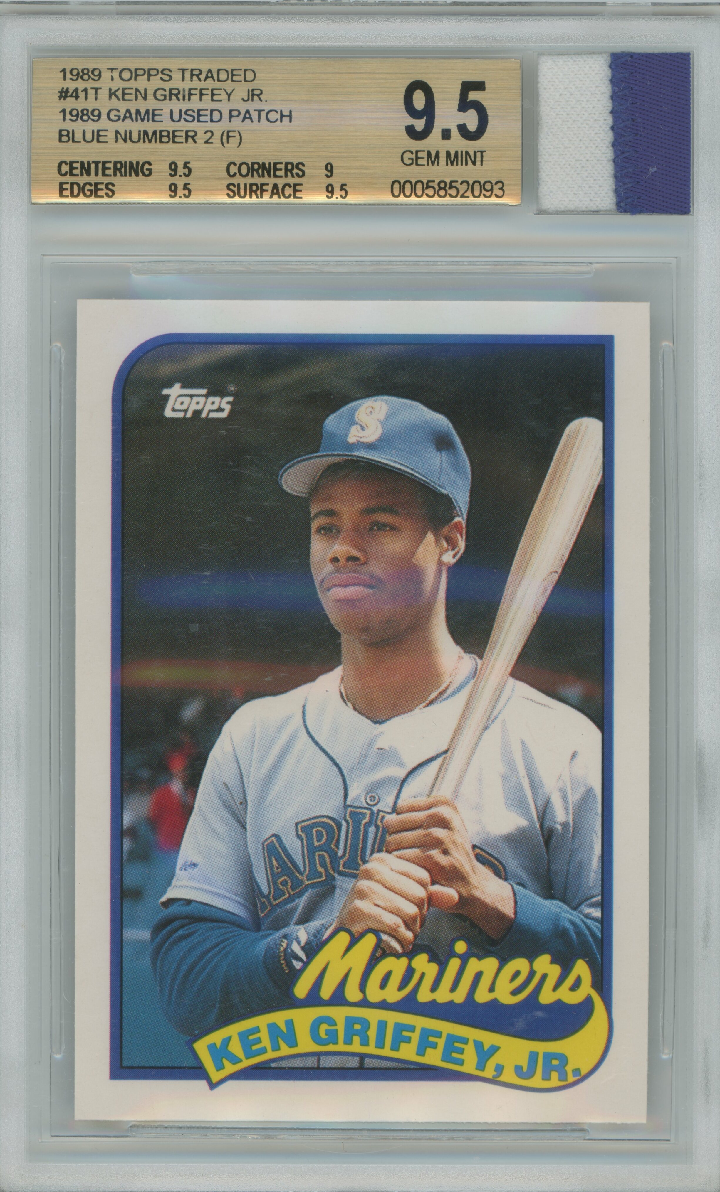 1989 Topps Traded Ken Griffey Jr. BGS 9.5 Game Used Patch