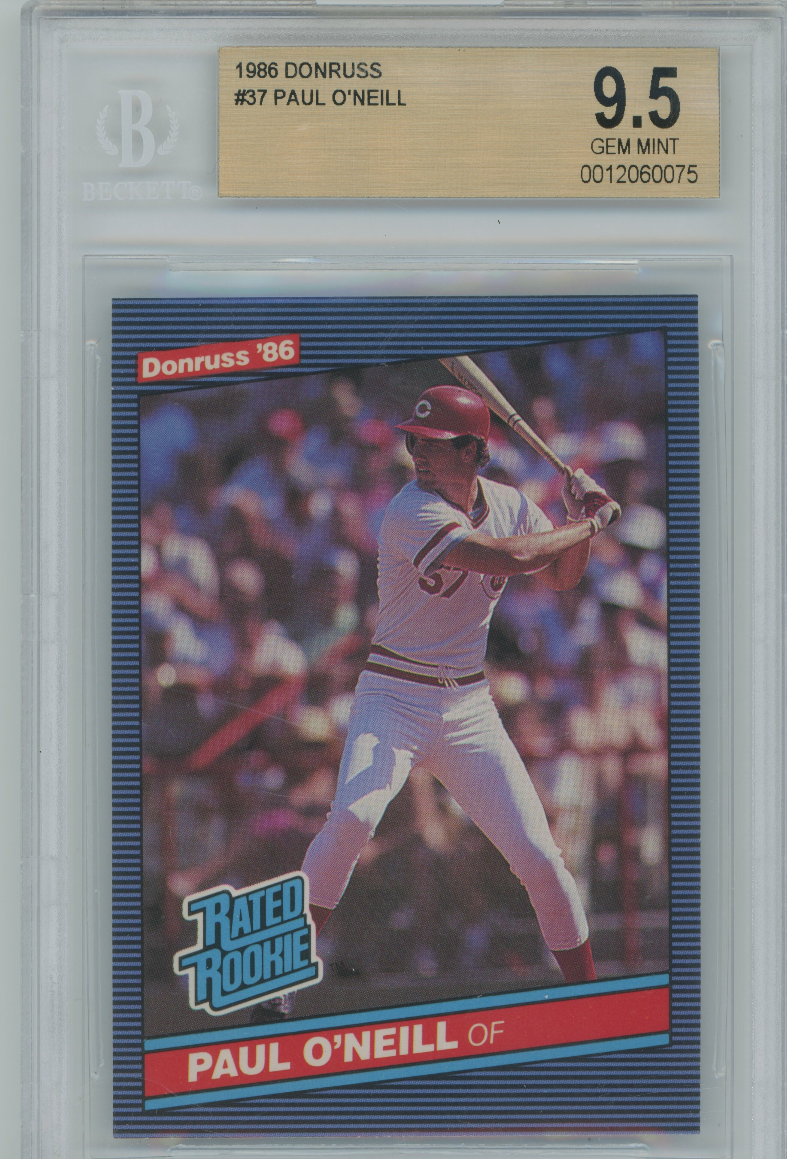 1986 Donruss Paul O'Neill BGS 9.5