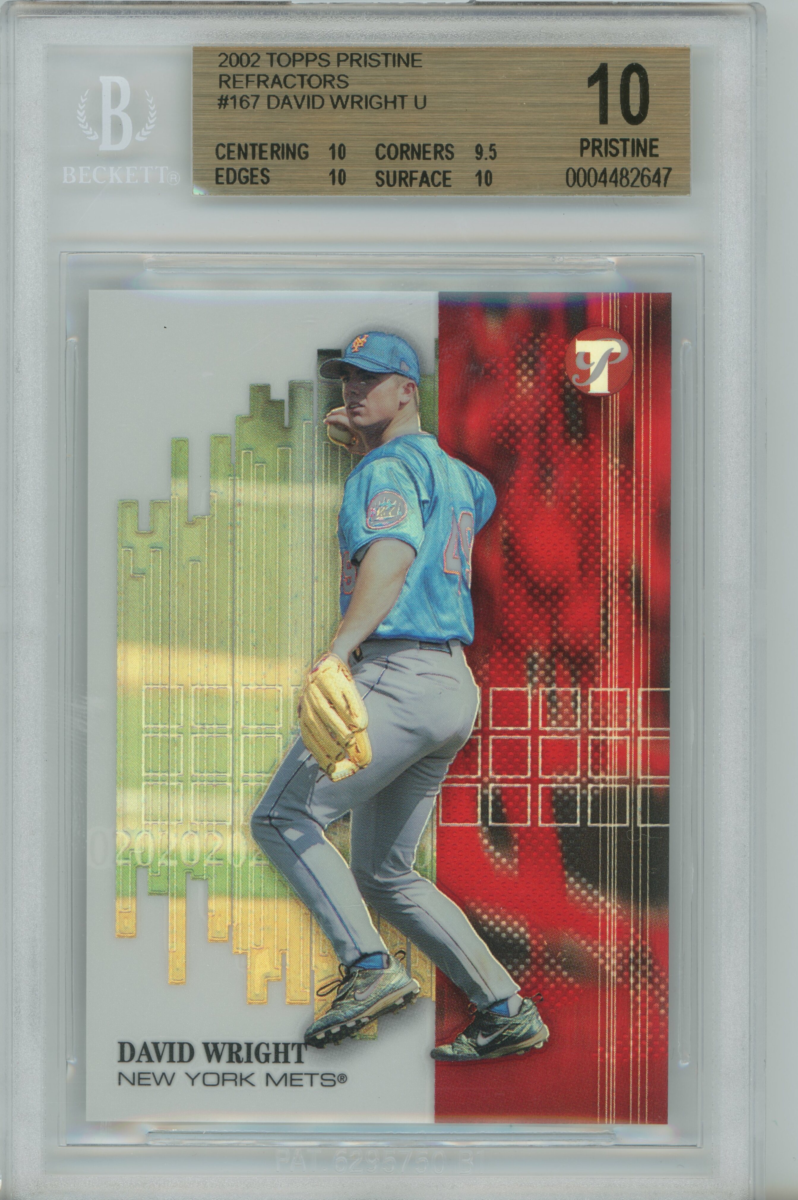 2002 Topps Pristine Refractor David Wright BGS 10