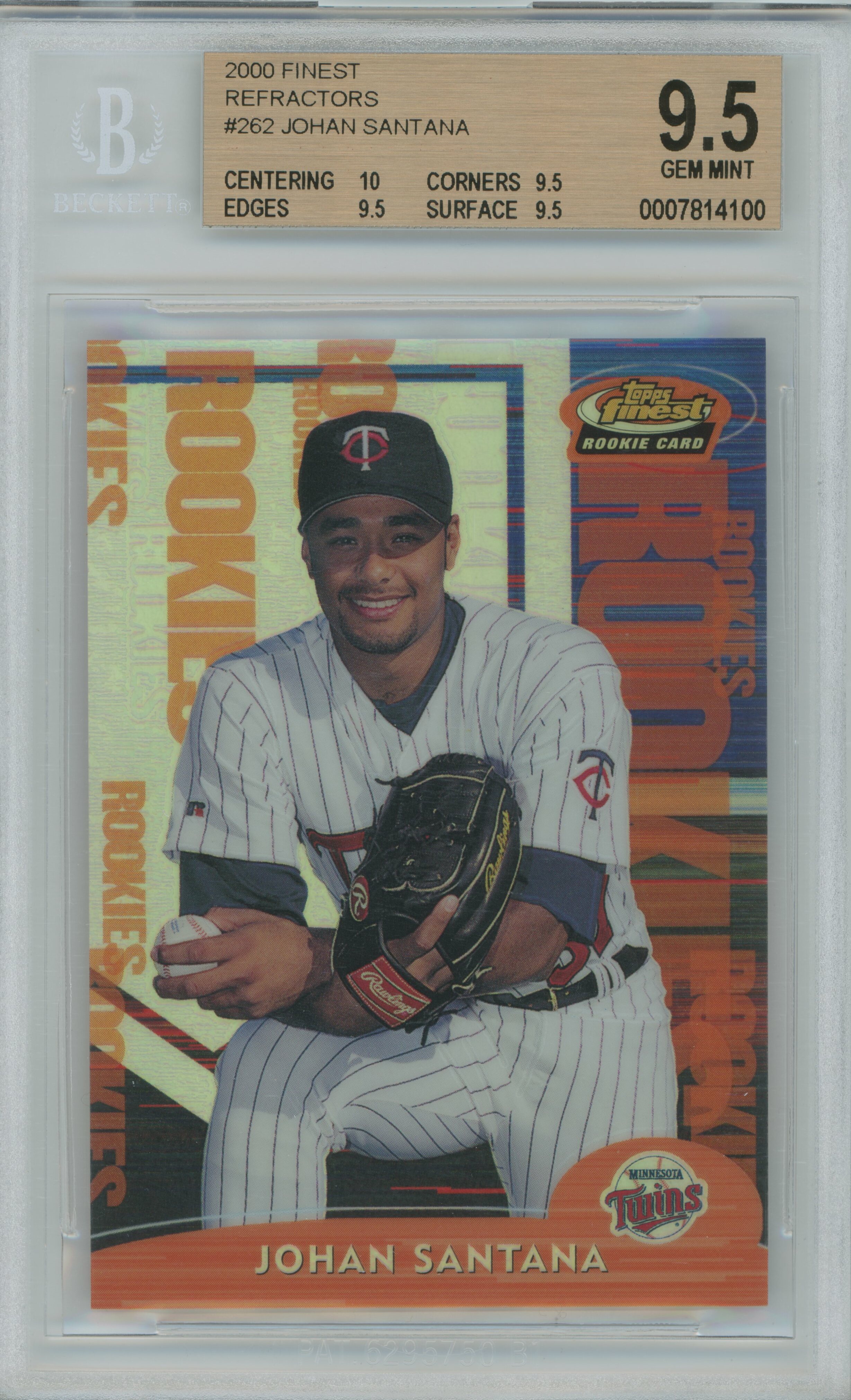 2000 Finest Refractor Johan Santana BGS 9.5