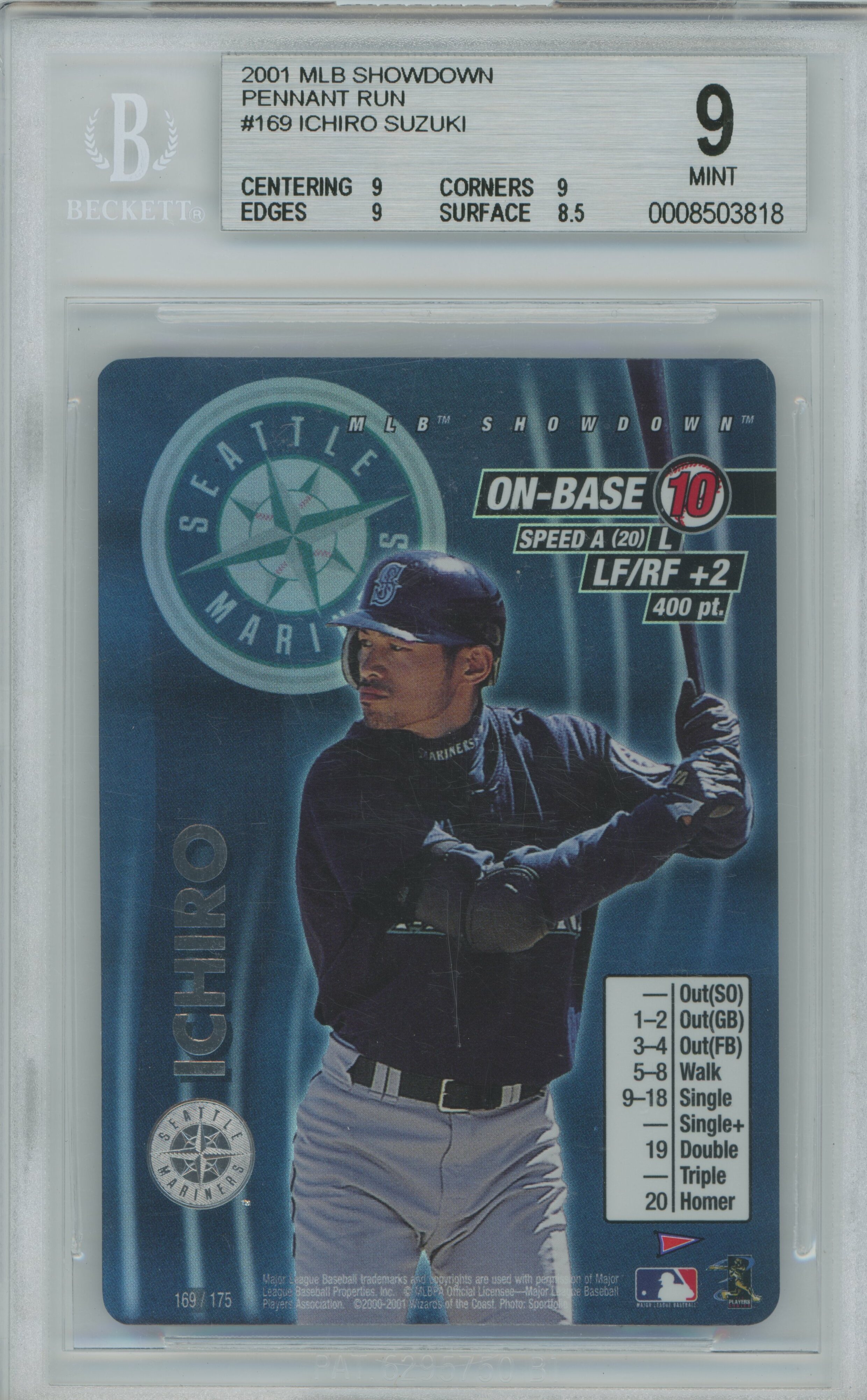 2001 MLB Showdown Pennant Run Ichiro BGS 9