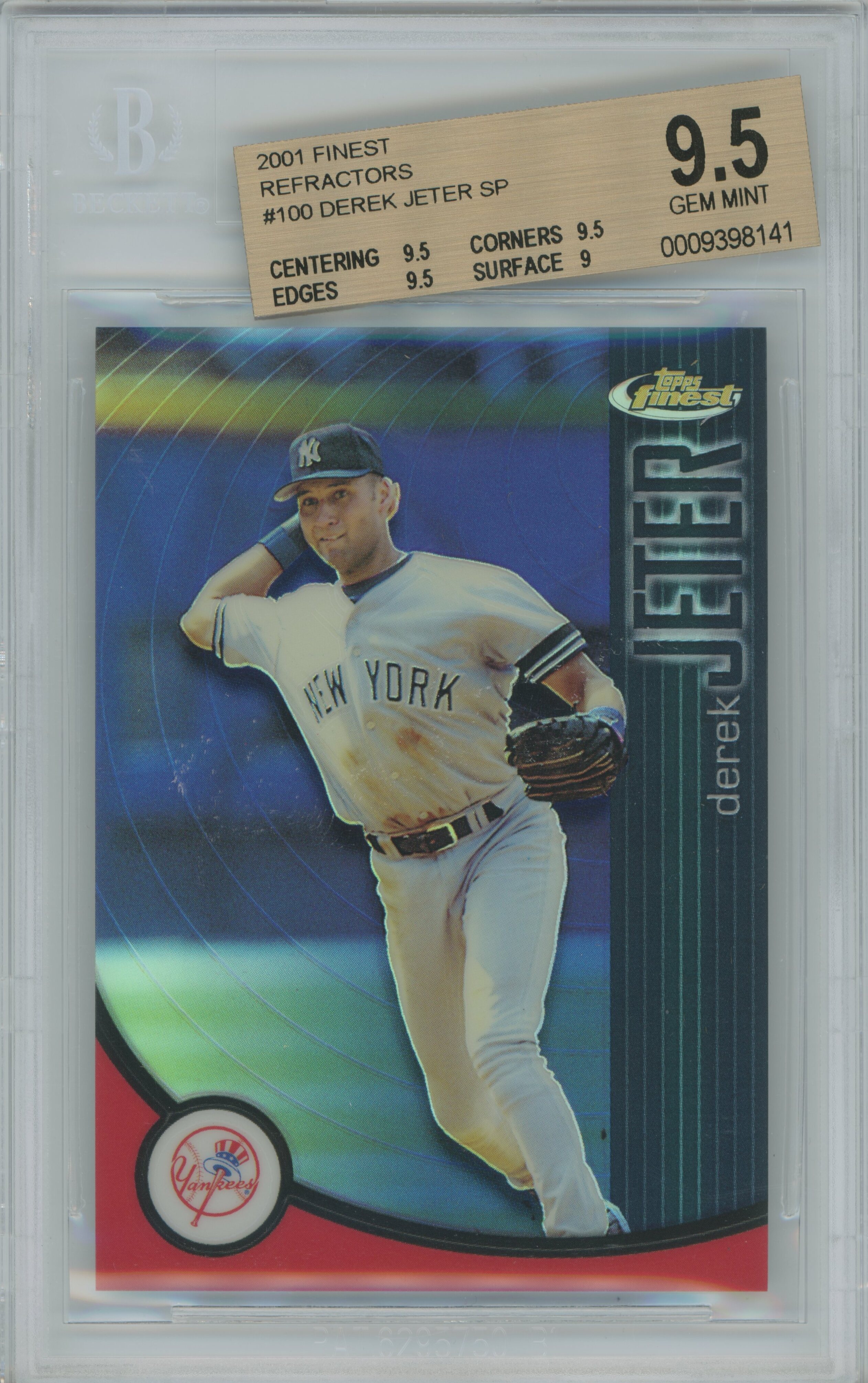 2001 Finest Refractor Derek Jeter BGS 9.5