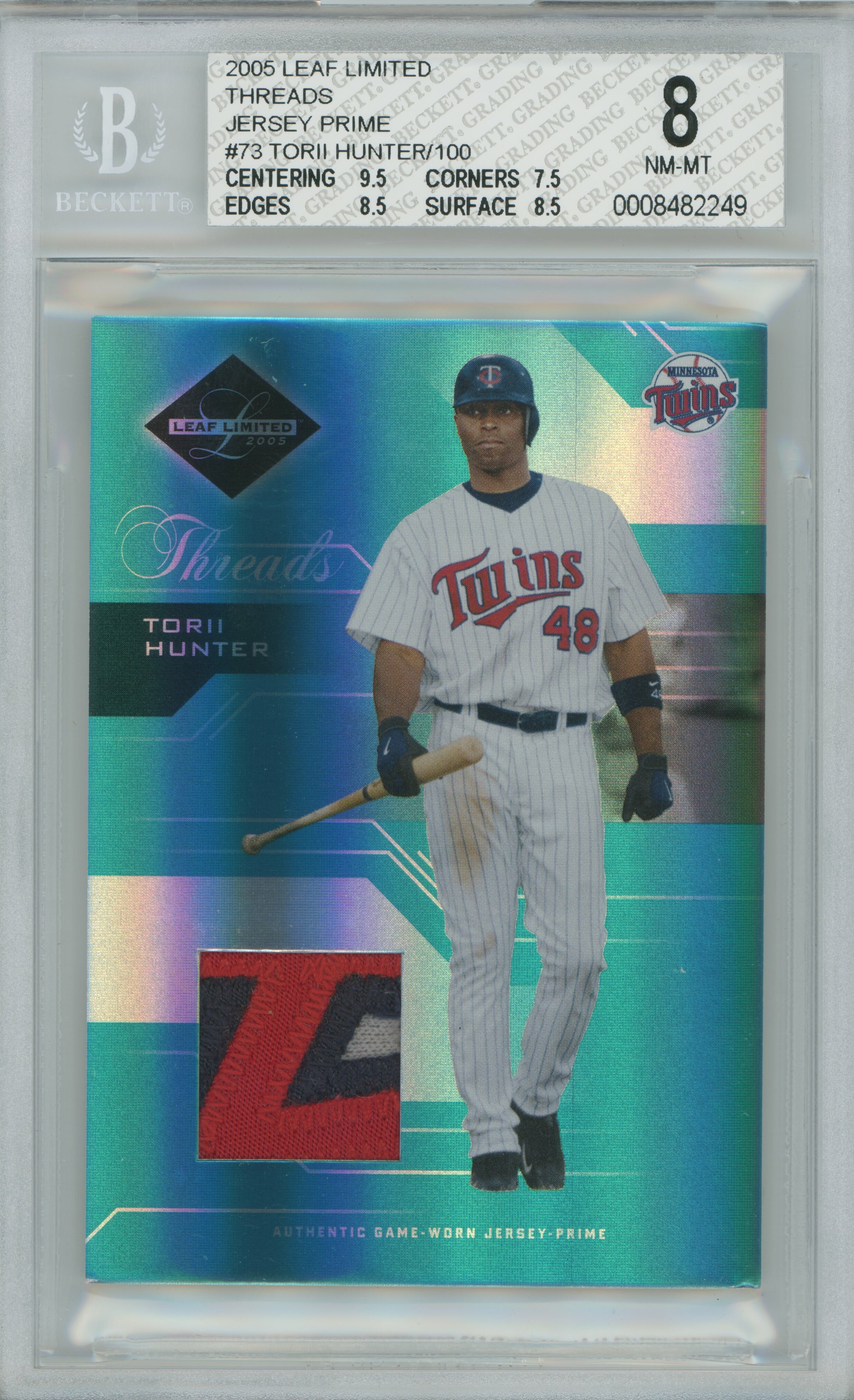 2005 Limited Threads Patch Torii Hunter BGS 8