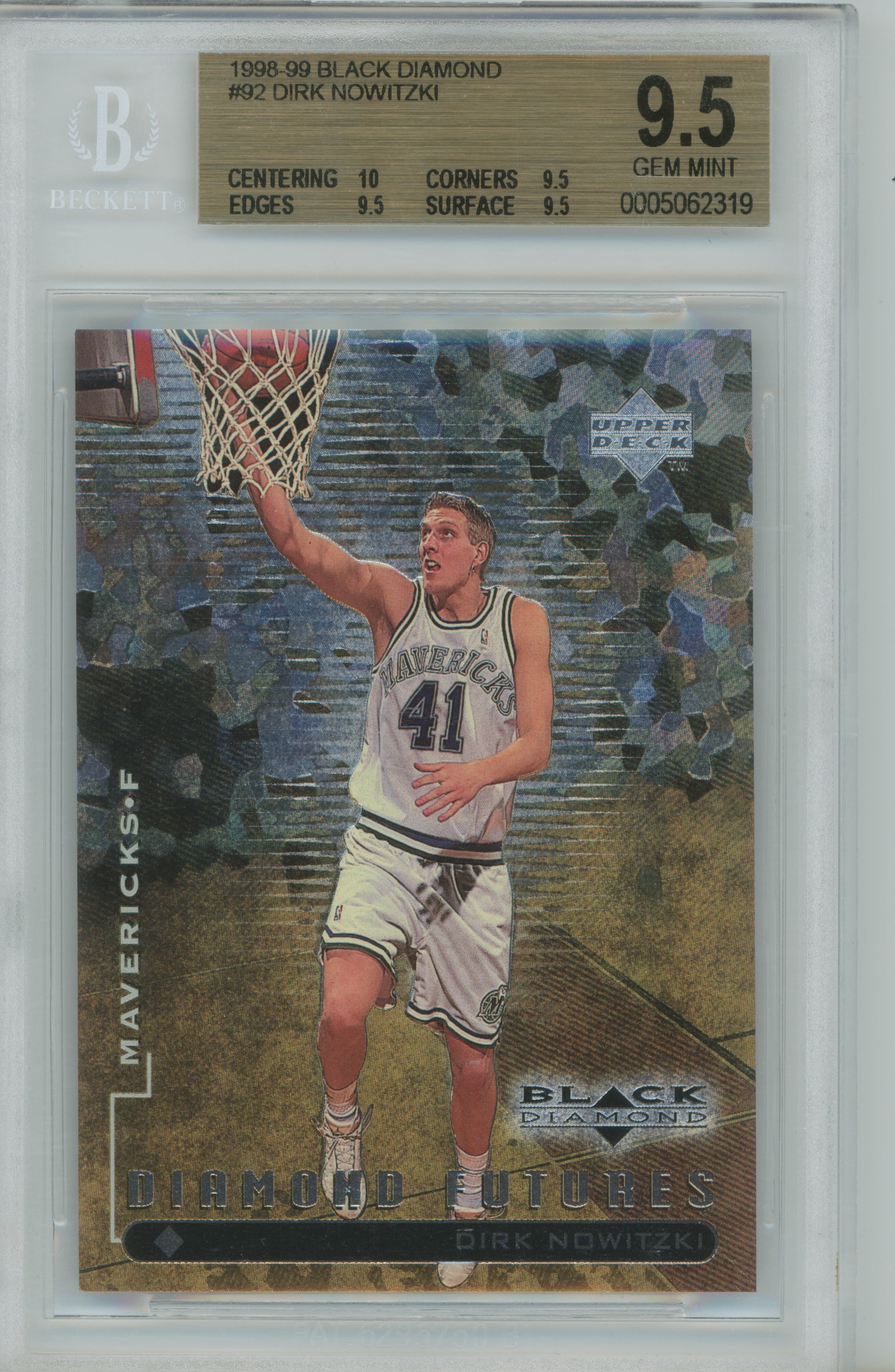 1998-99 Black Diamond Dirk Nowitzki BGS 9.5