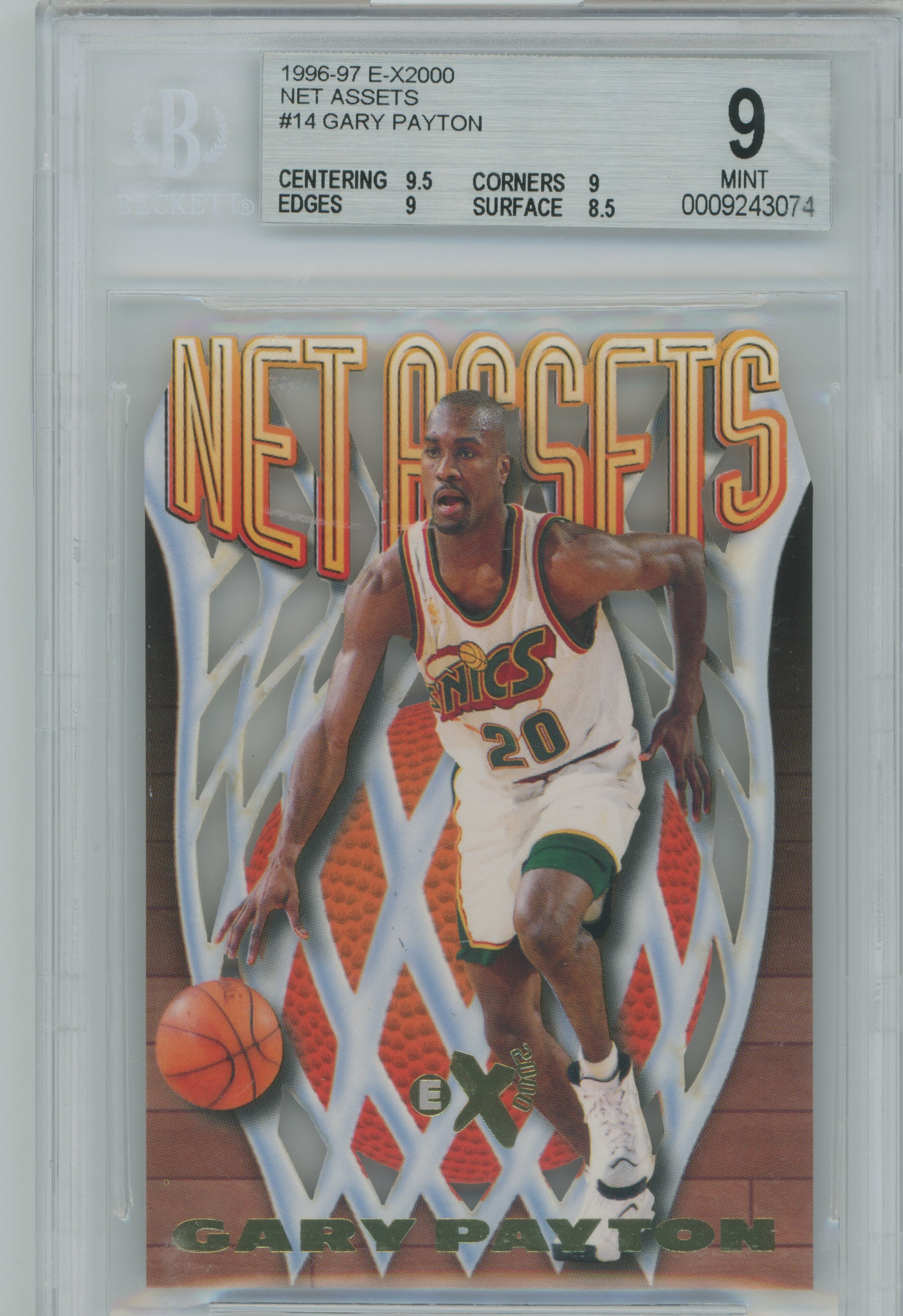 1996-97 E-X2000 Net Assets Gary Payton BGS 9