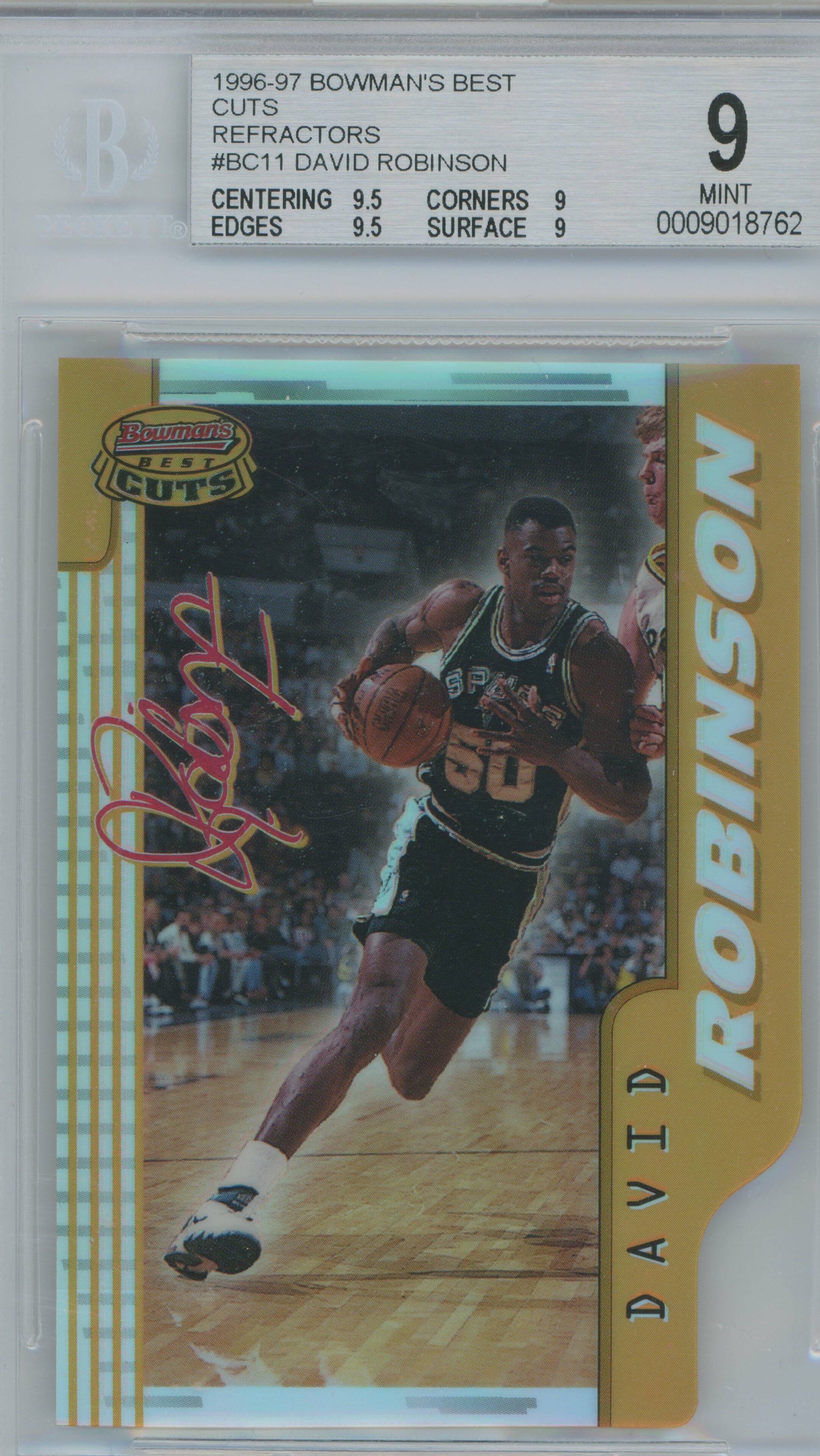 1996-97 Bowman's Best Refractor David Robinson BGS 9