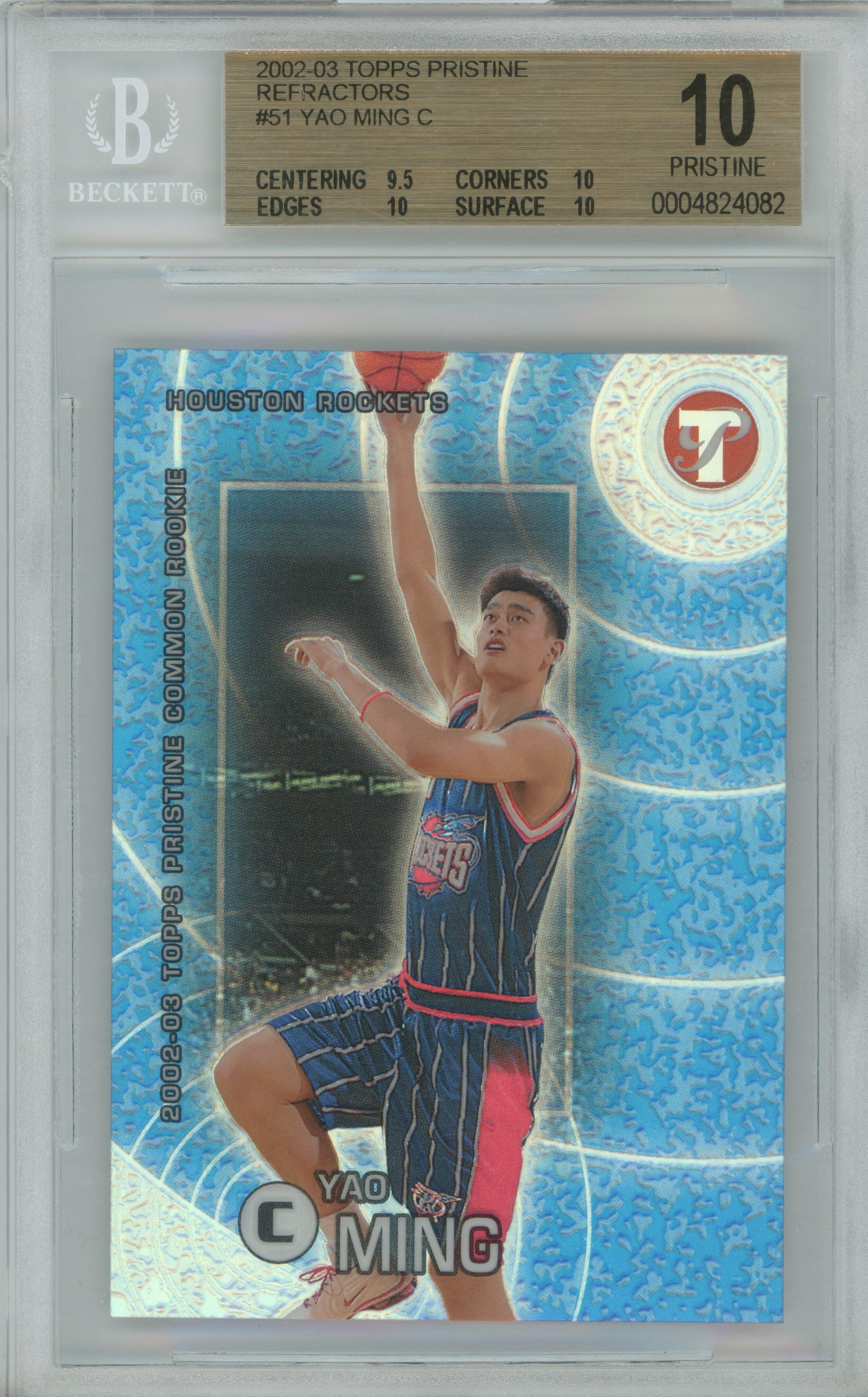 2002-03 Pristine Refractor RC Yao Ming BGS 10