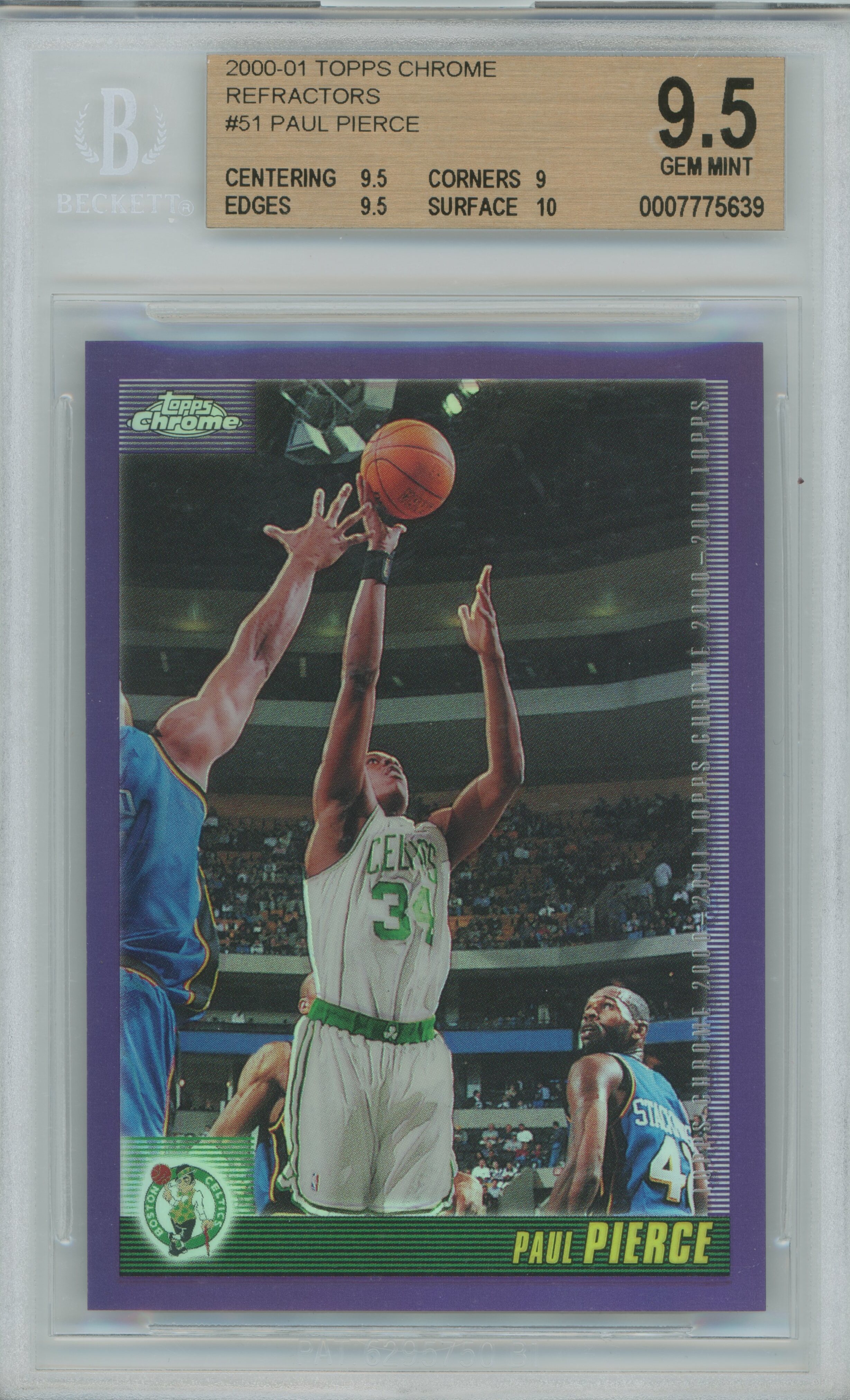 2000-01 Topps Chrome Refractor Vince Carter BGS 9