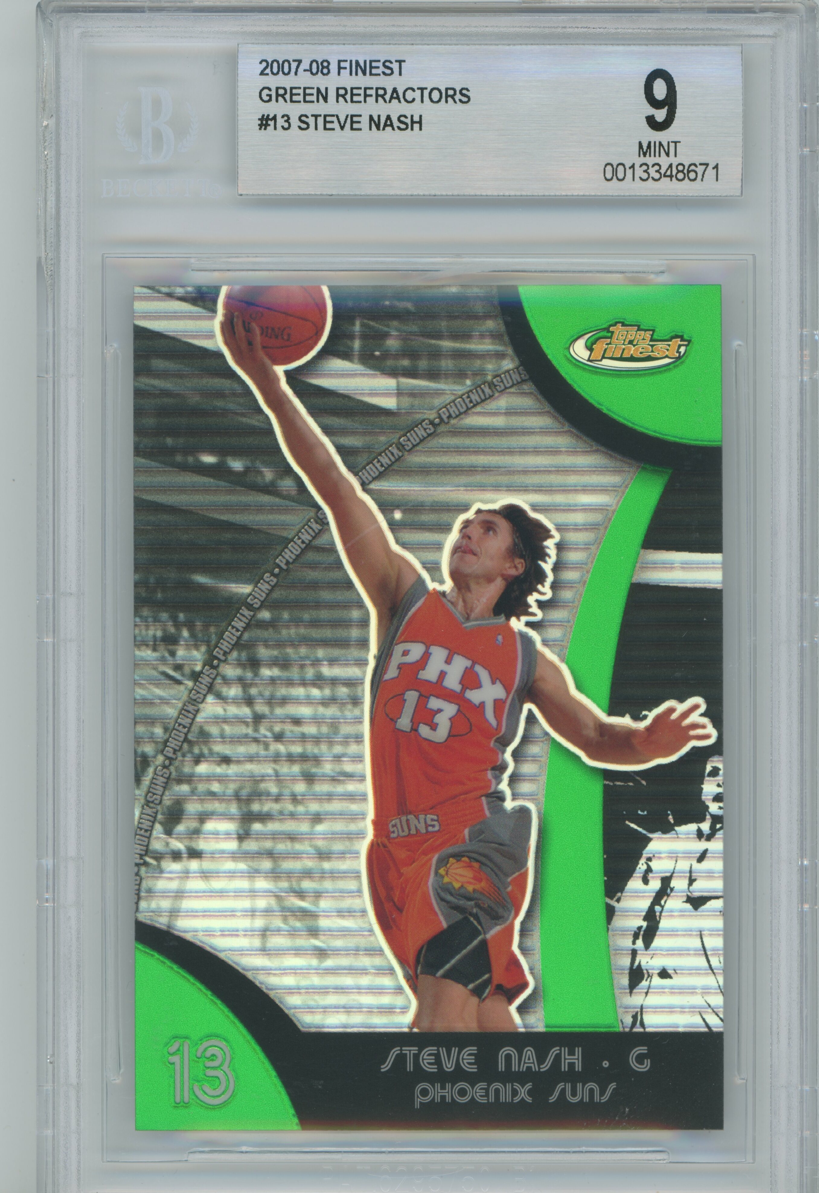 2007-08 Finest Green Refractor Steve Nash BGS 9