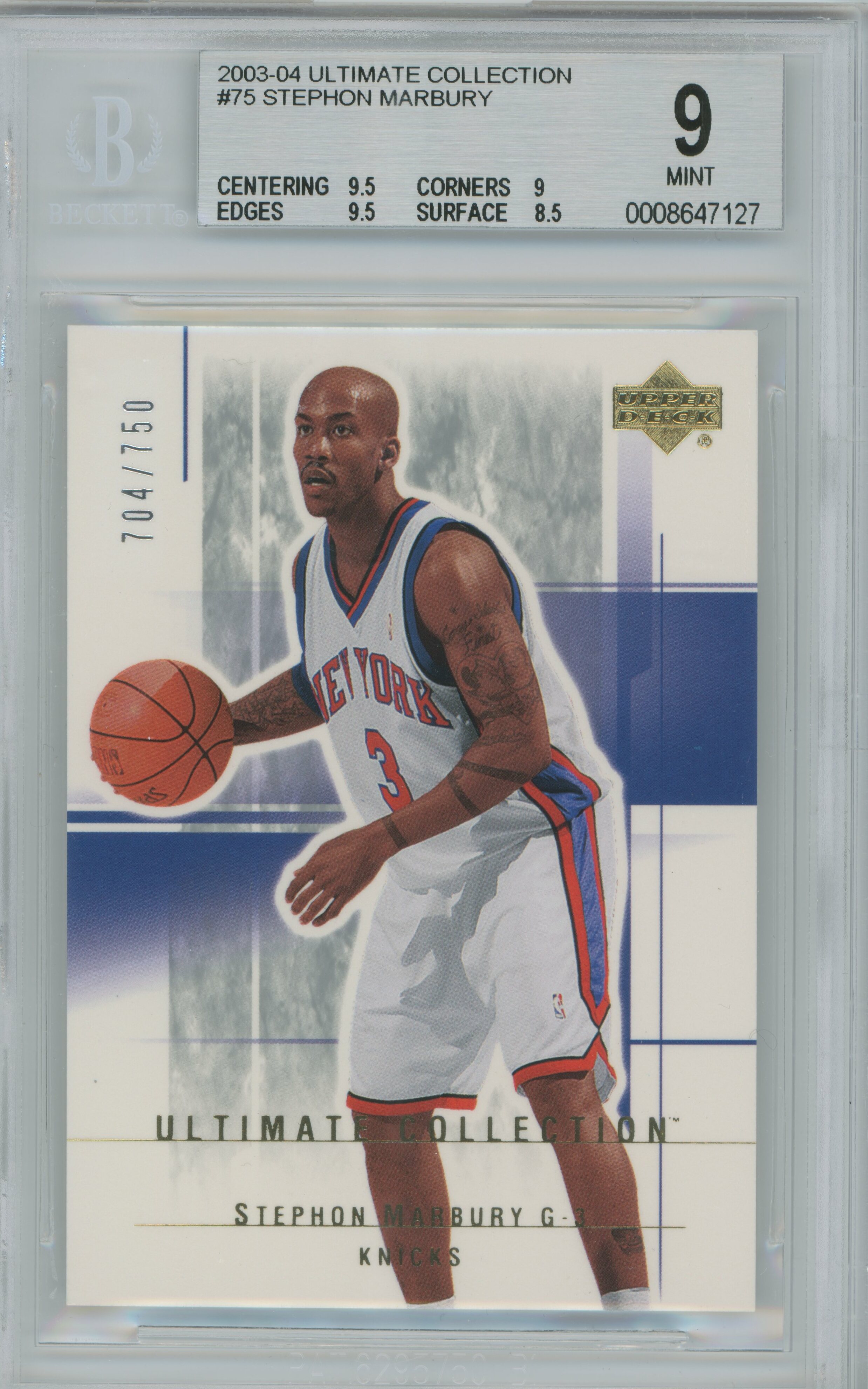 2003-04 Ultimate Collection Stephon Marbury BGS 9