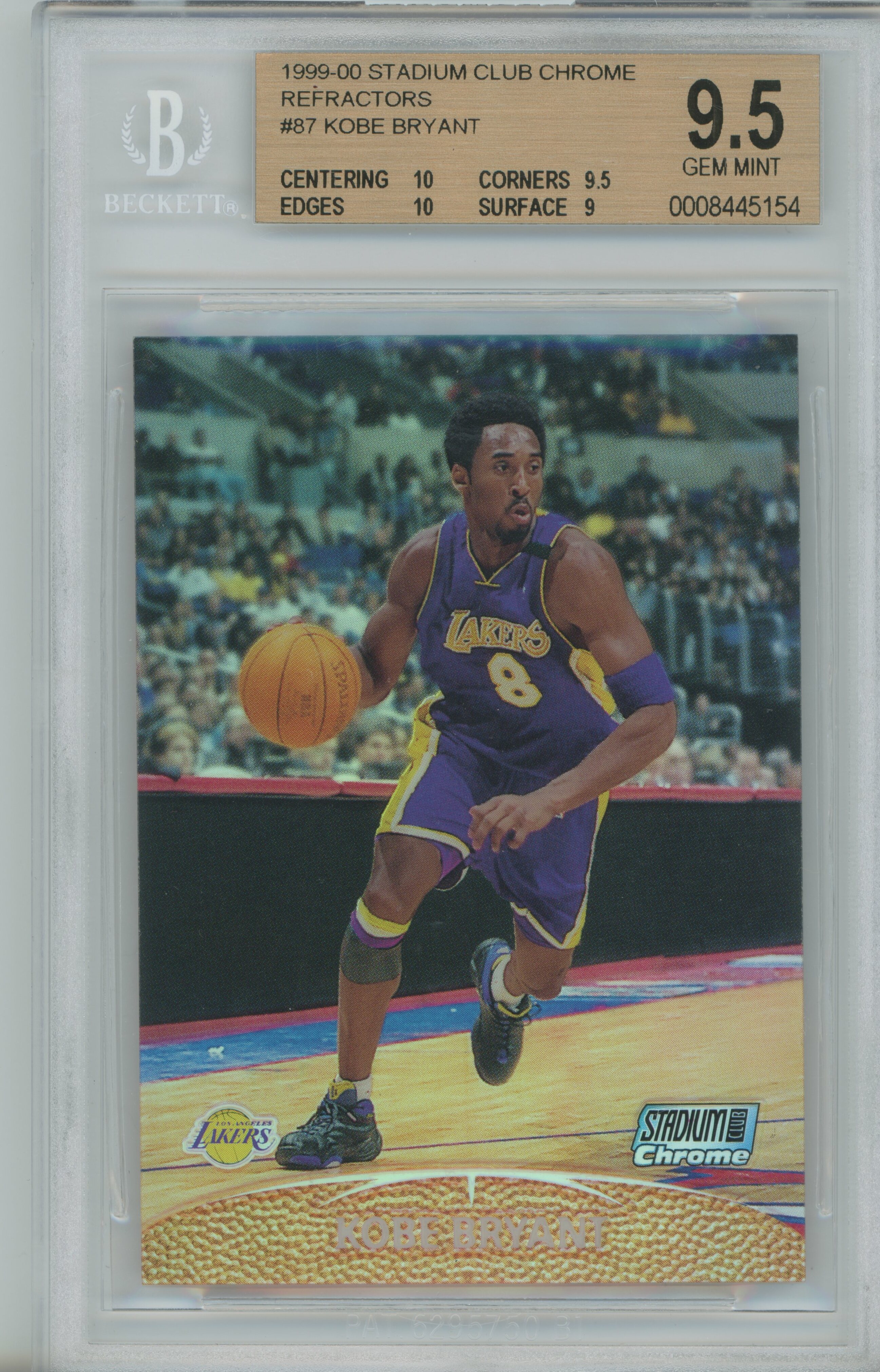 1999-00 Stadium Club Chrome Refractor Kobe Bryant BGS 9.5