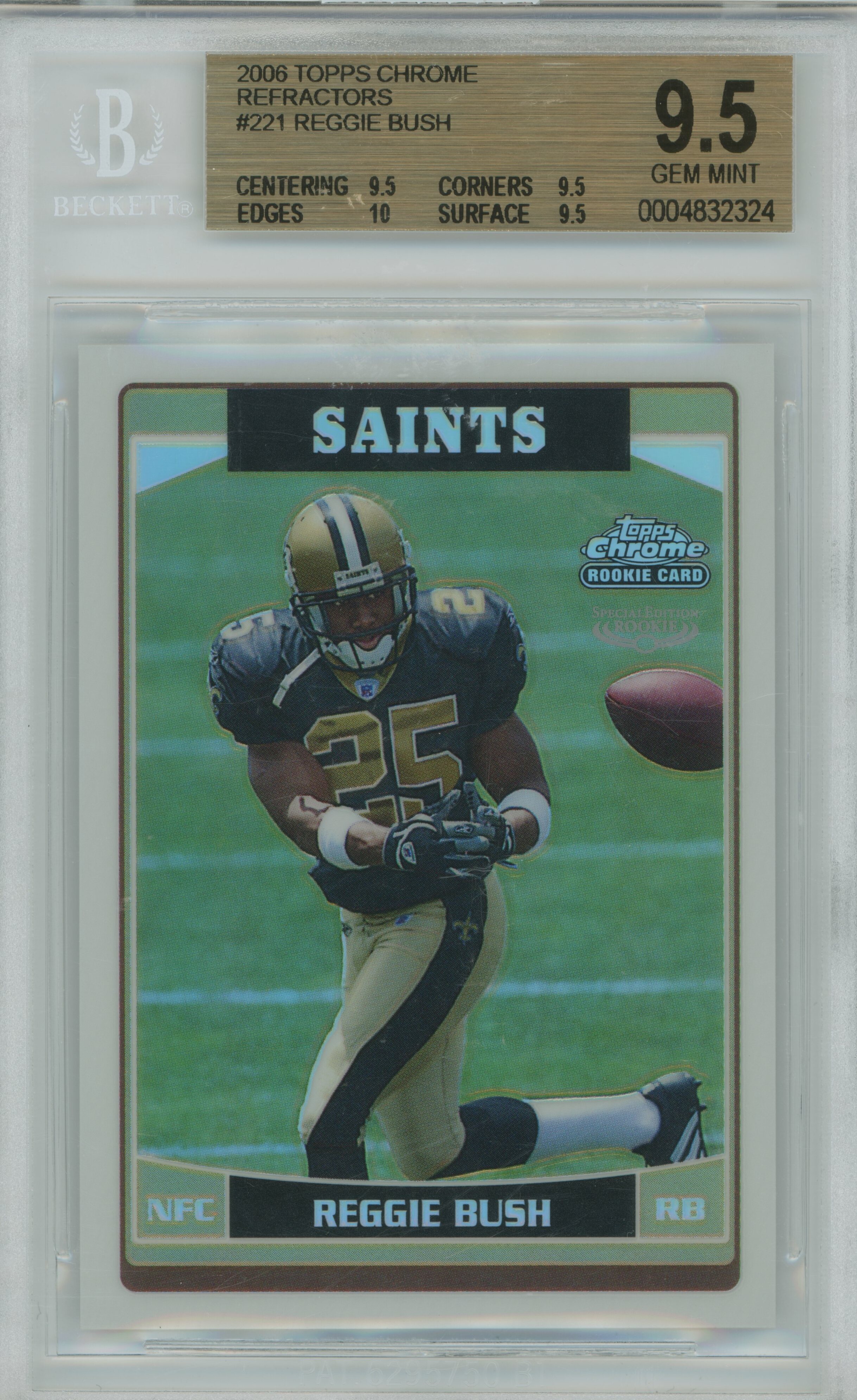2006 Topps Chrome Refractor Reggie Bush BGS 9.5