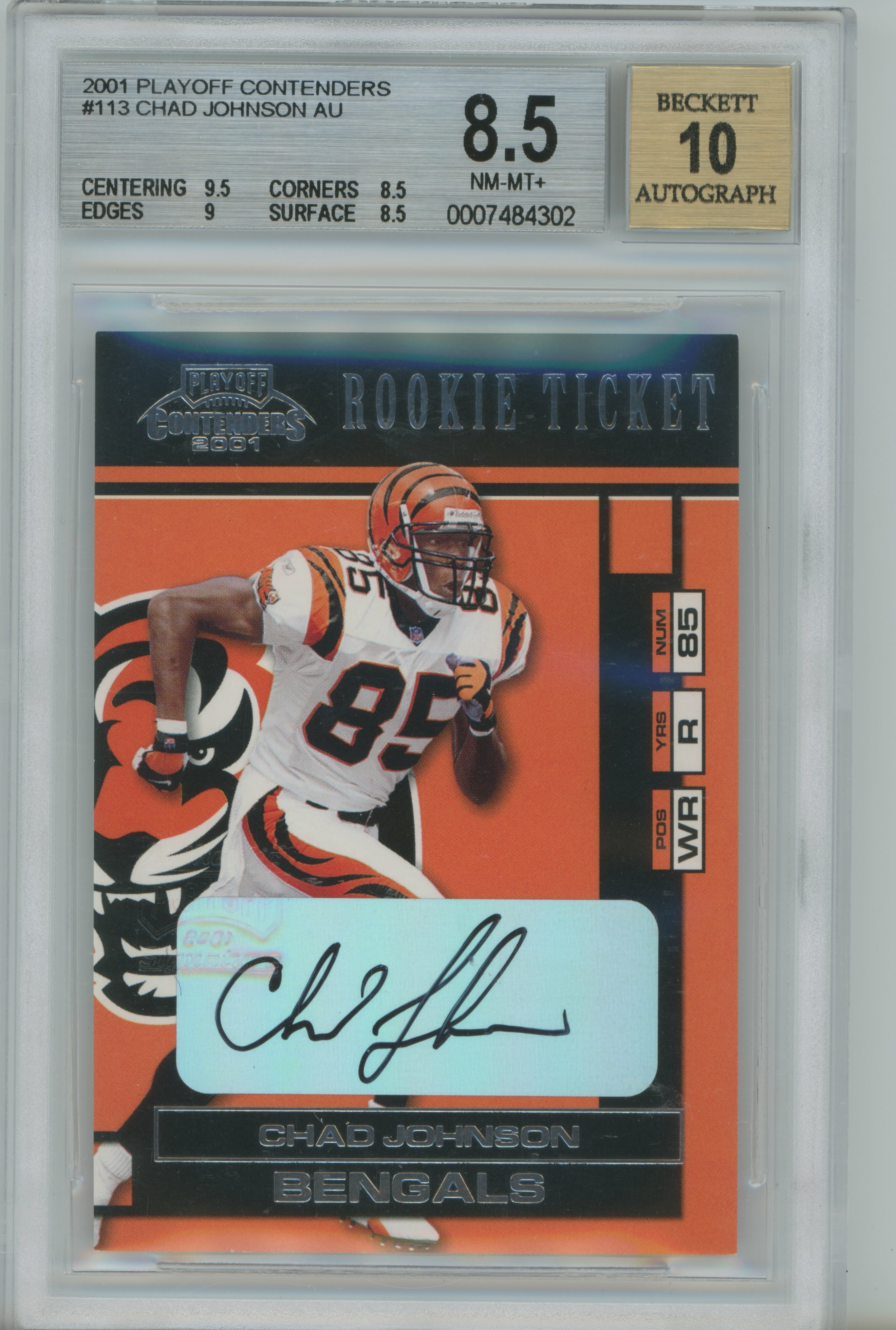 2001 Contenders Auto RC Chad Johnson BGS 8.5