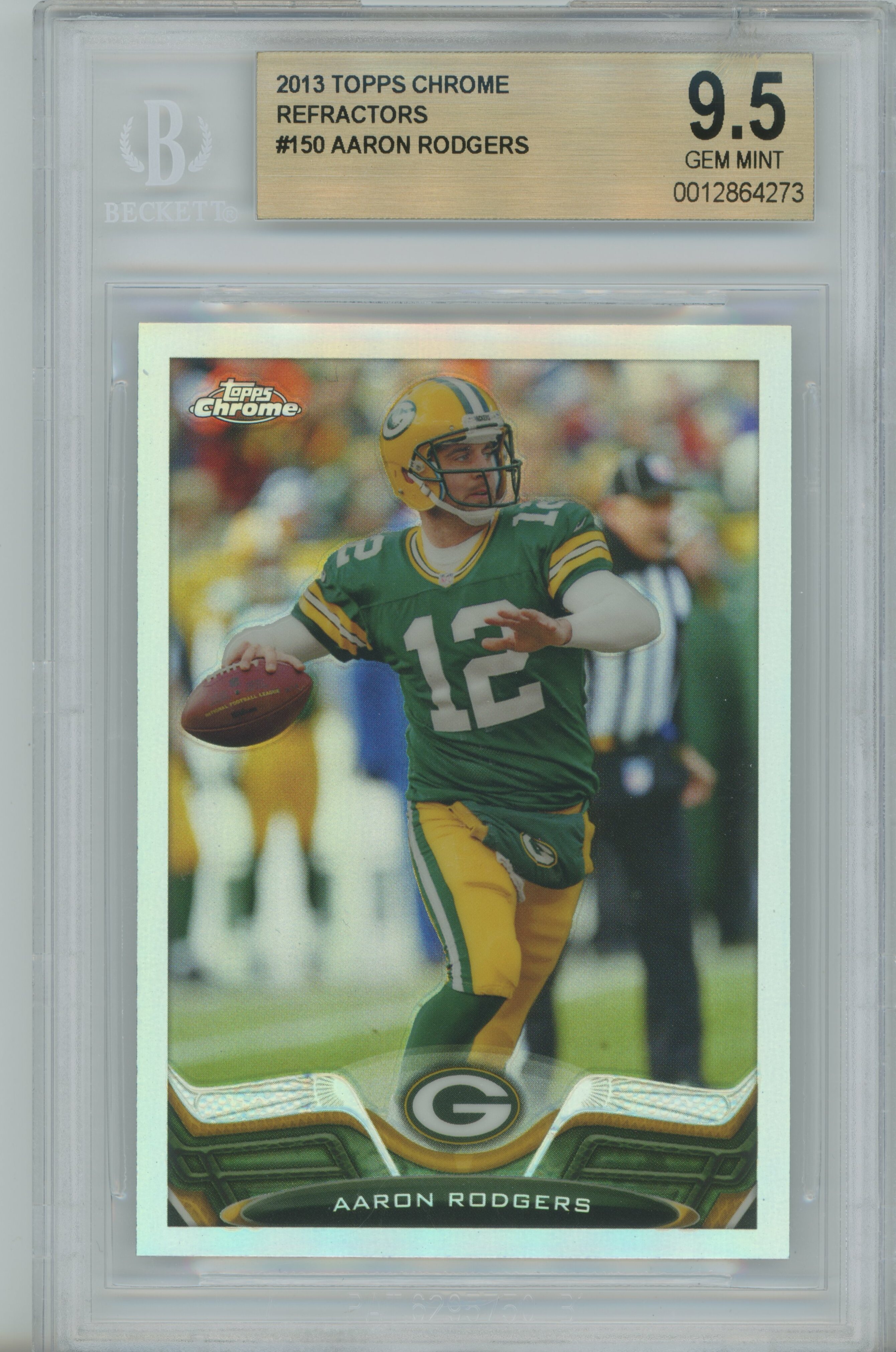 2013 Topps Chrome Refractor Aaron Rodgers BGS 9.5