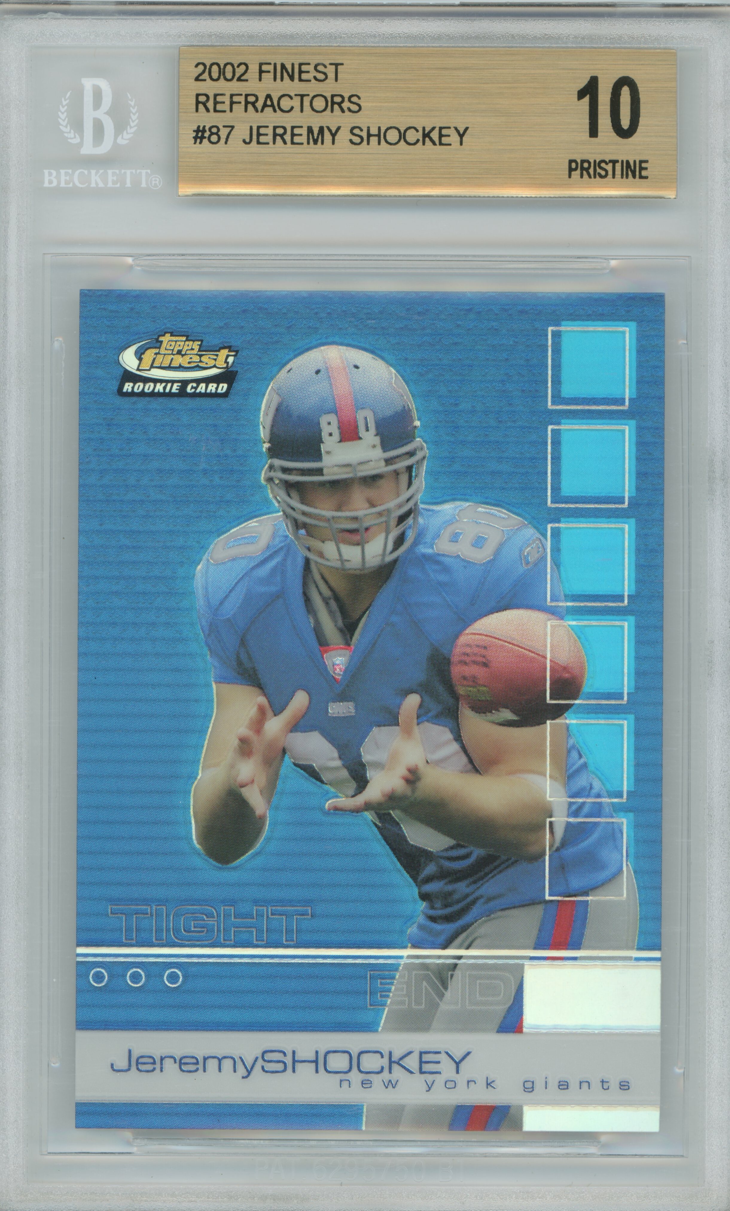 2002 Finest Refractor Jeremy Shockey BGS 10