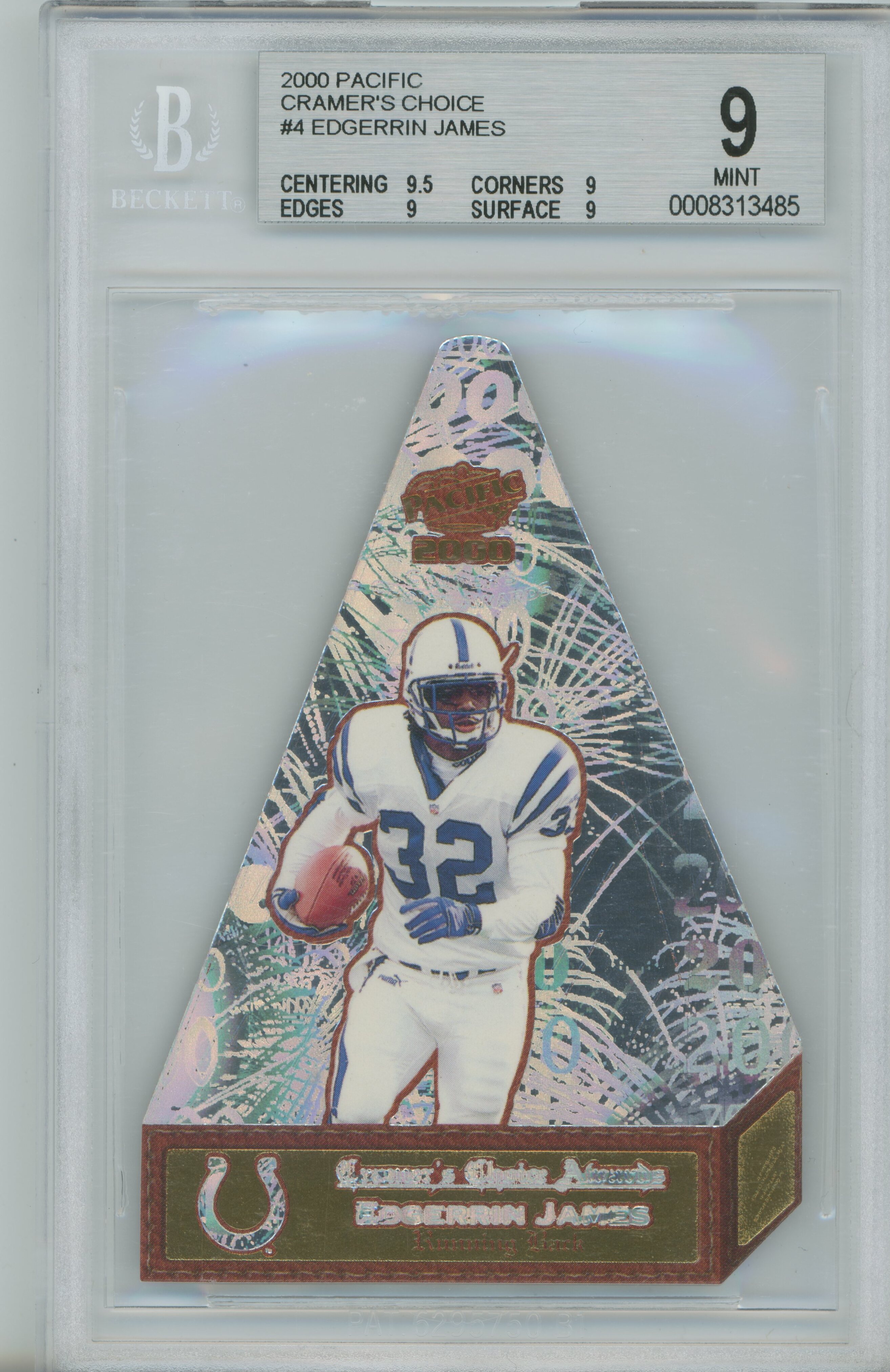 2000 Pacific Cramer's Choice Edgerrin James BGS 9