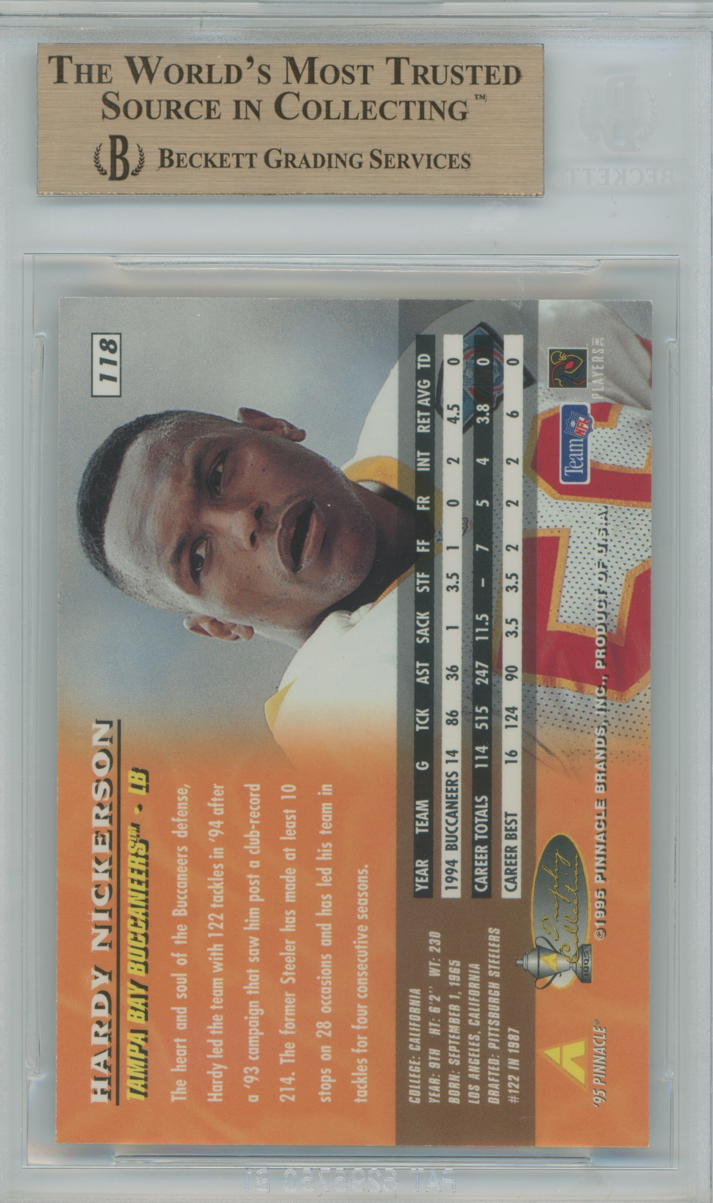 1995 Pinnace Artist's Proofs Hardy Nickerson BGS 9.5