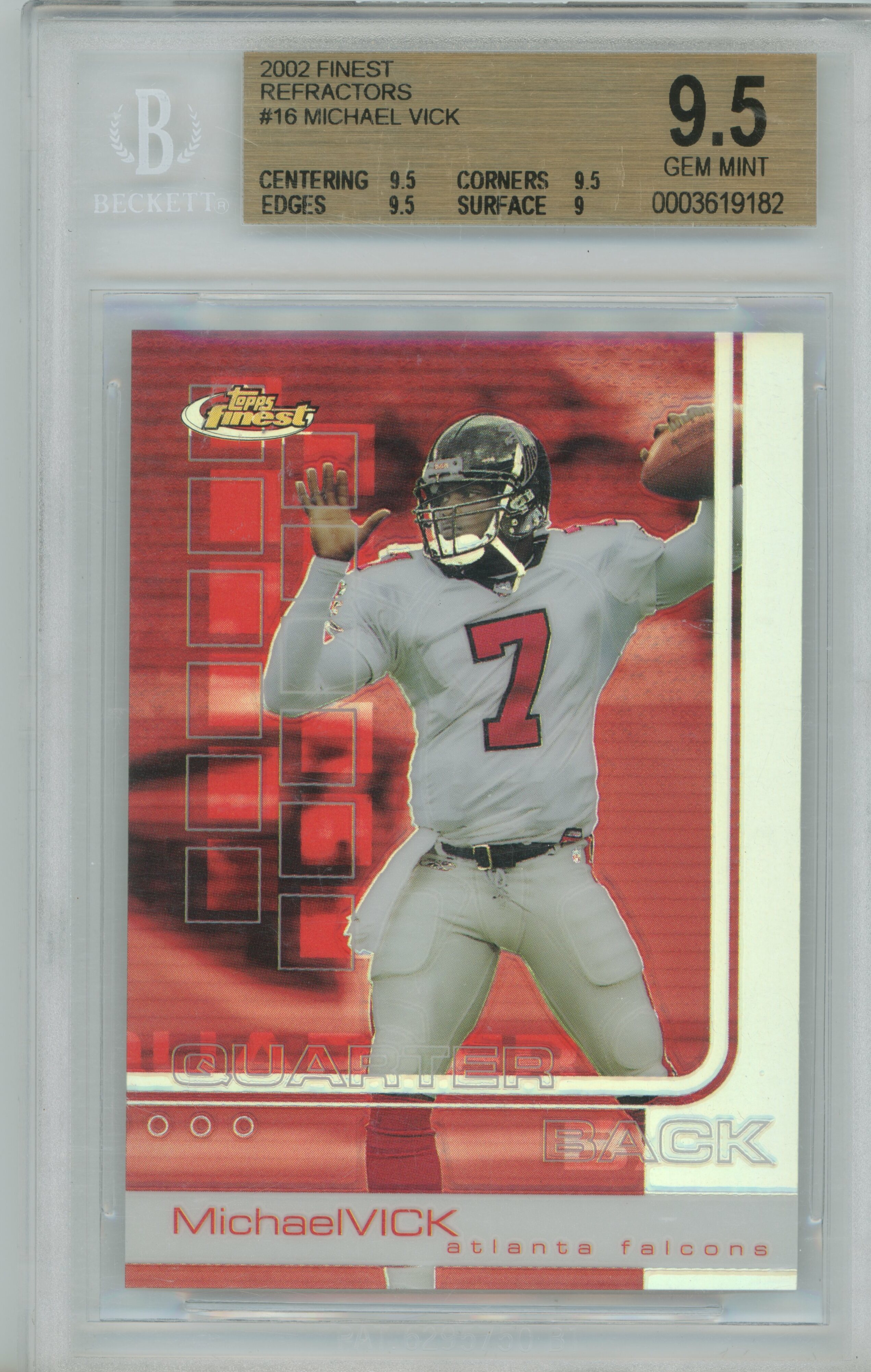 2002 Finest Refractor Michael Vick BGS 9.5