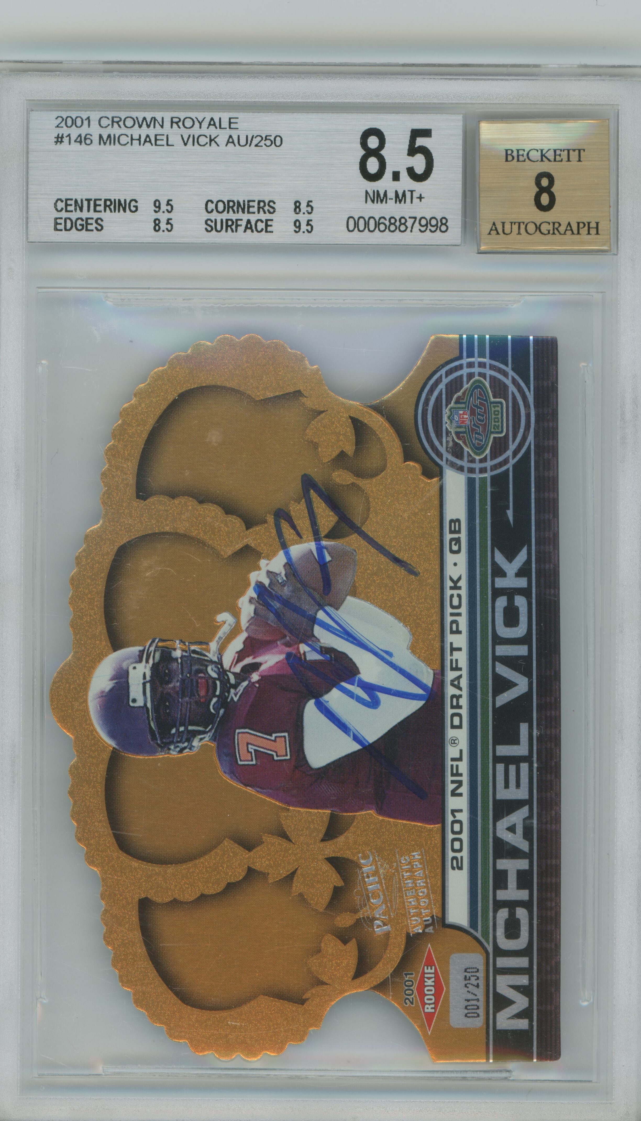 2001 Crown Royale Auto Michael Vick BGS 8.5