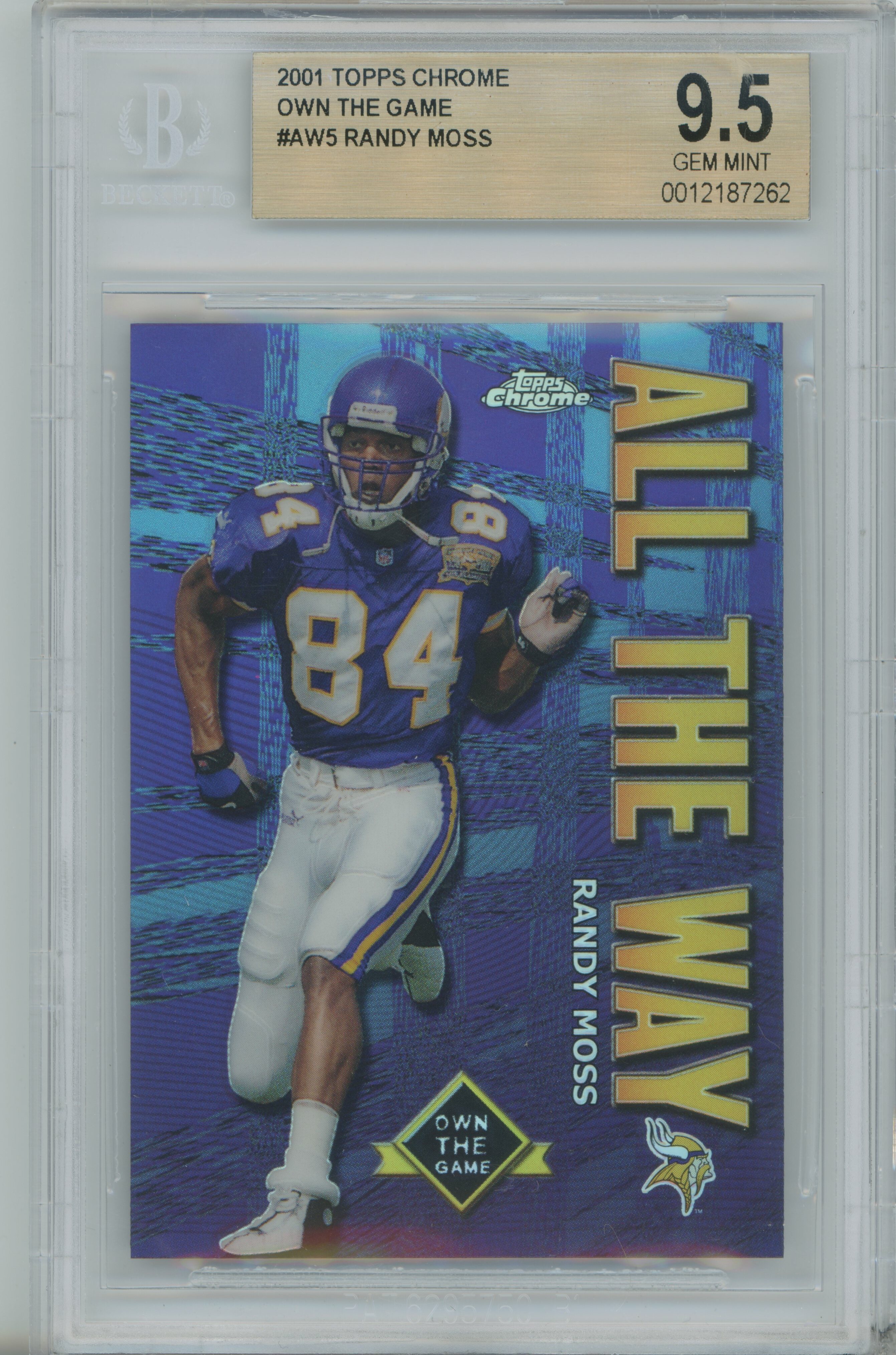 2001 Topps Chrome Own the Game Refractor Randy Moss BGS 9.5