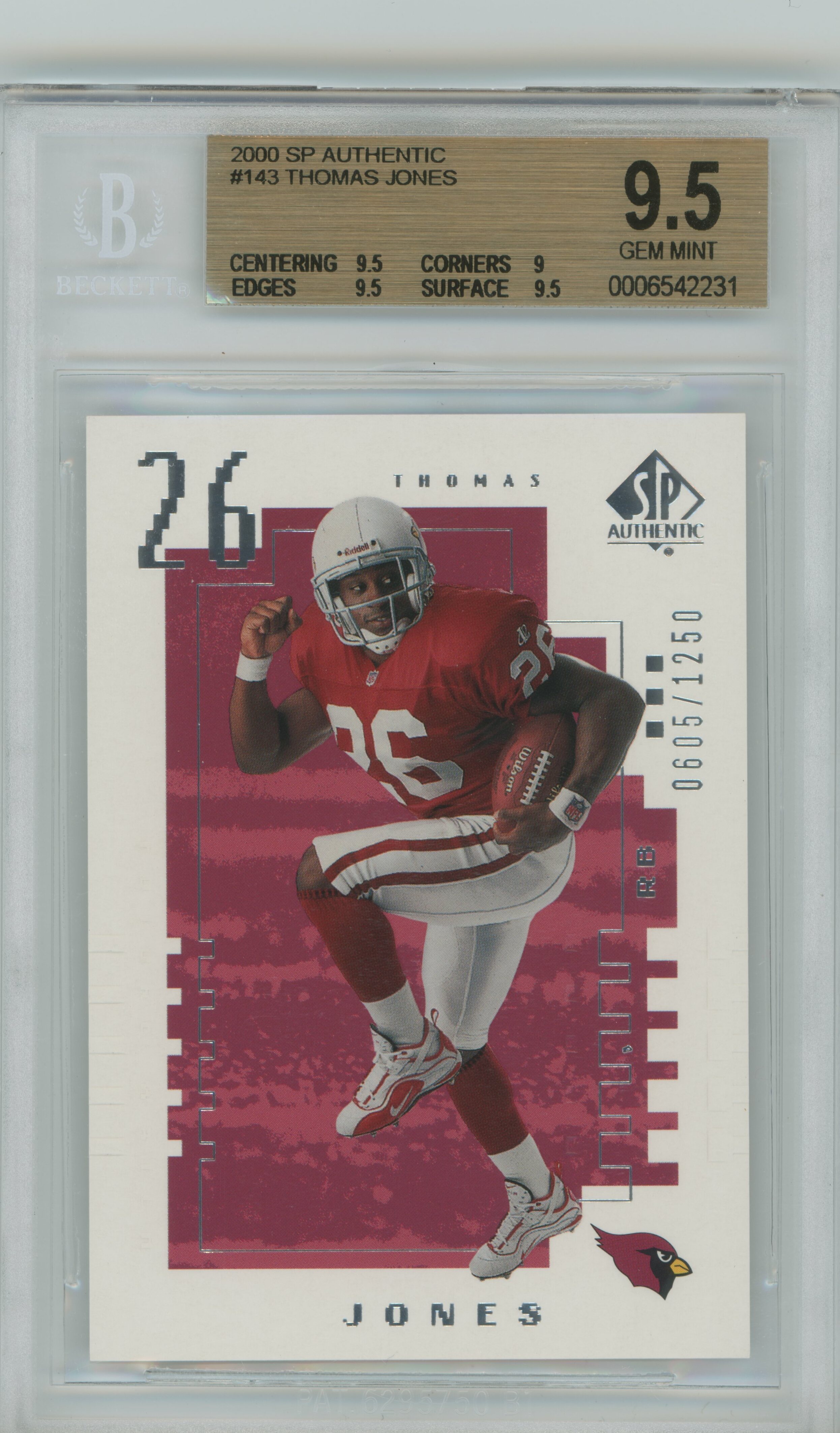 2000 SP Authentic Thomas Jones BGS 9.5