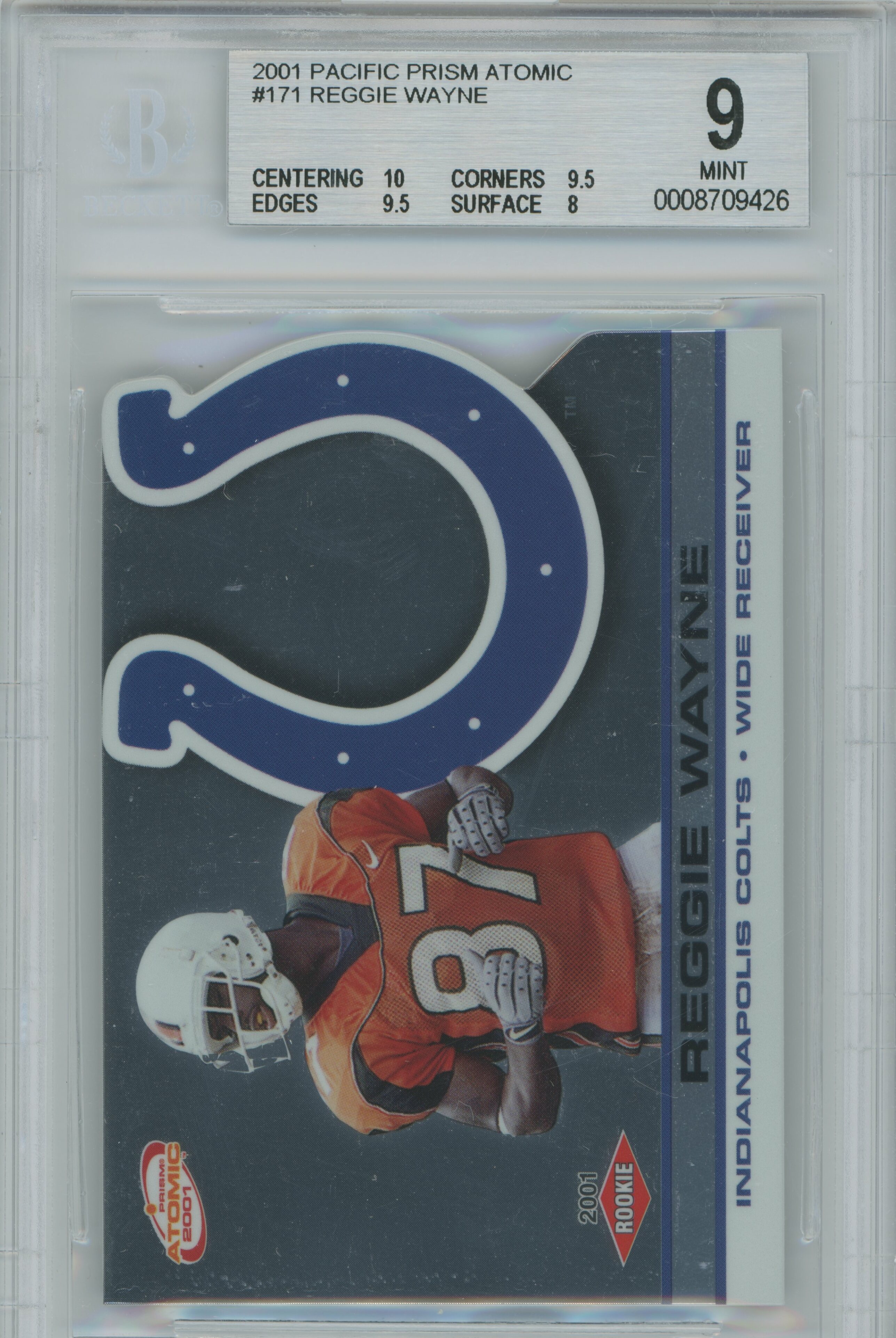 2001 Prism Atomic RC Reggie Wayne BGS 9