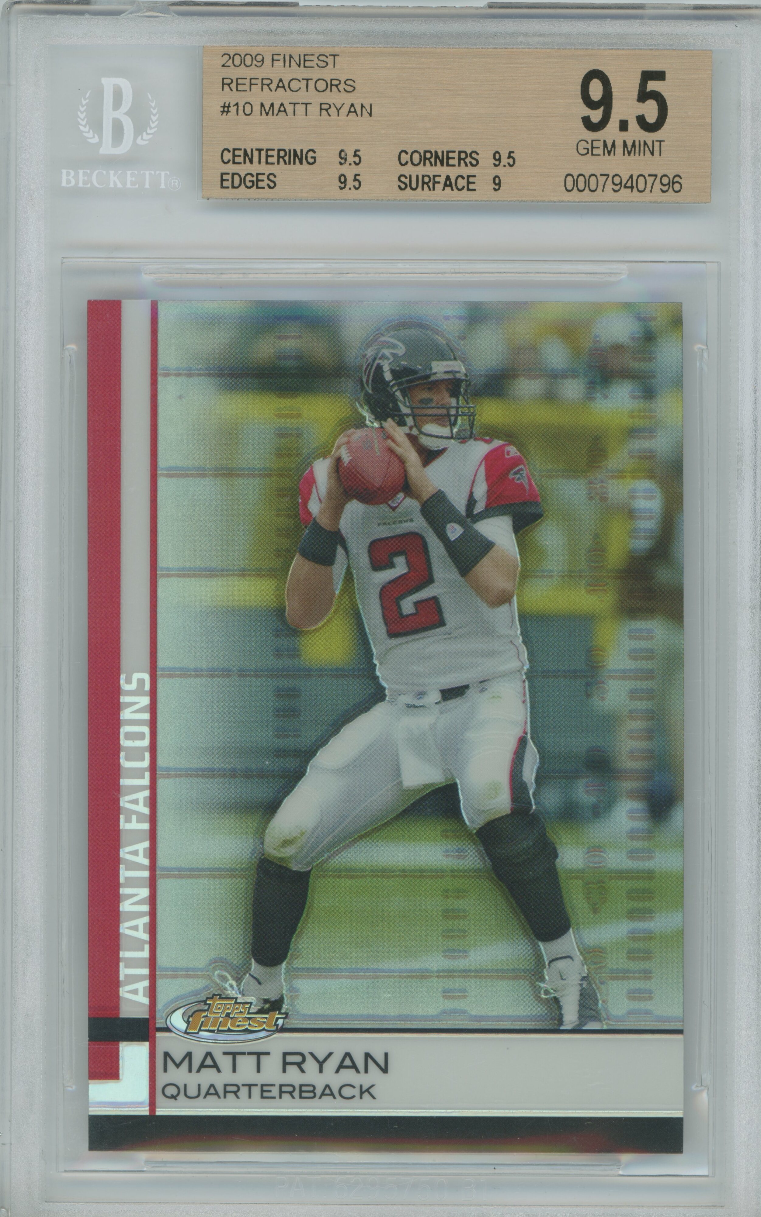 2009 Finest Refractor Matt Ryan BGS 9.5