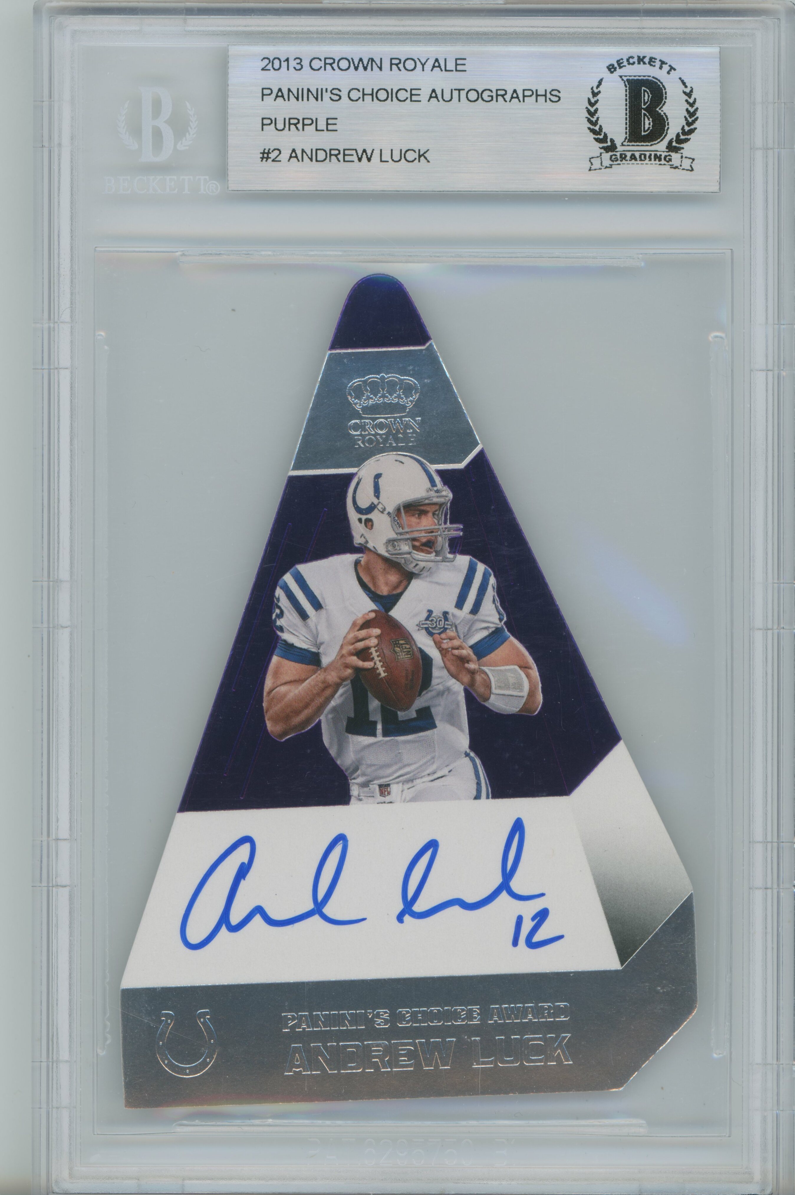 2013 Crown Royale Panini's Choice Autographs Purple Andrew Luck BGS A